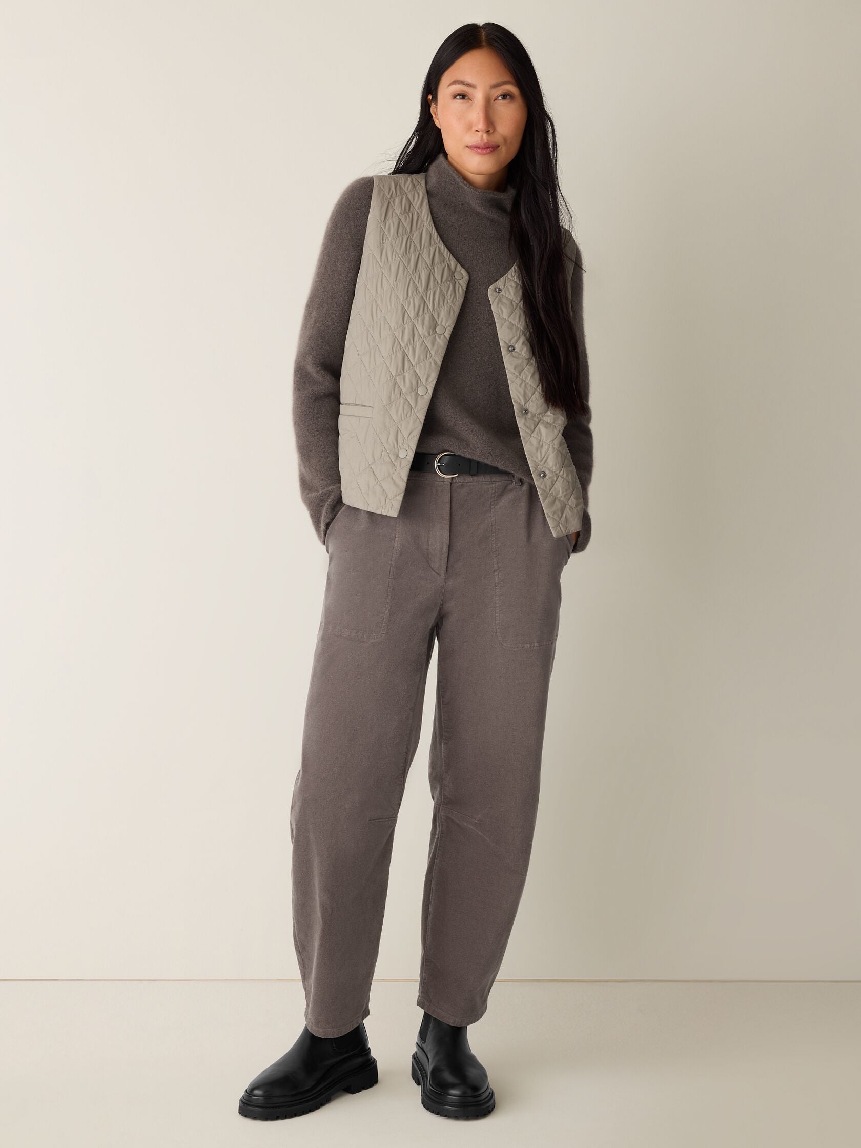 Eileen Fisher Ankle Barrel Pant W/ Pockets