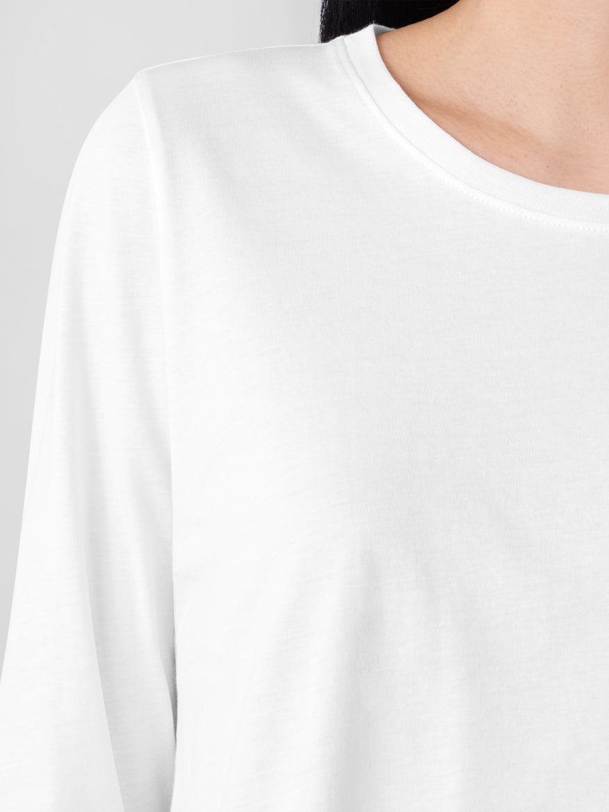 Eileen Fisher Round Neck Easy 3/4 Sleeve Tee