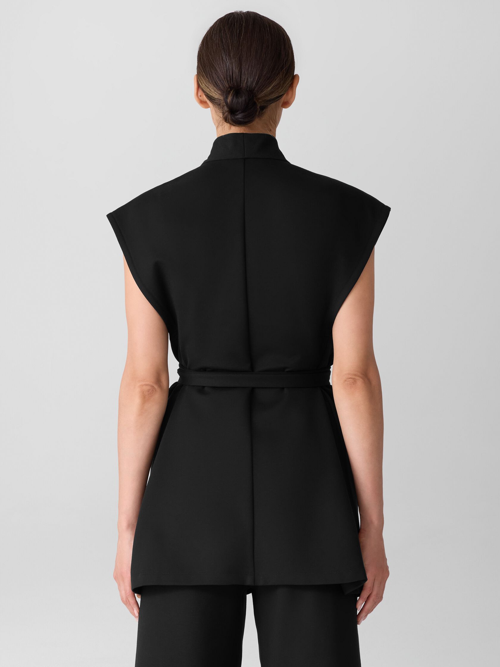 Eileen Fisher High Collar Long Vest