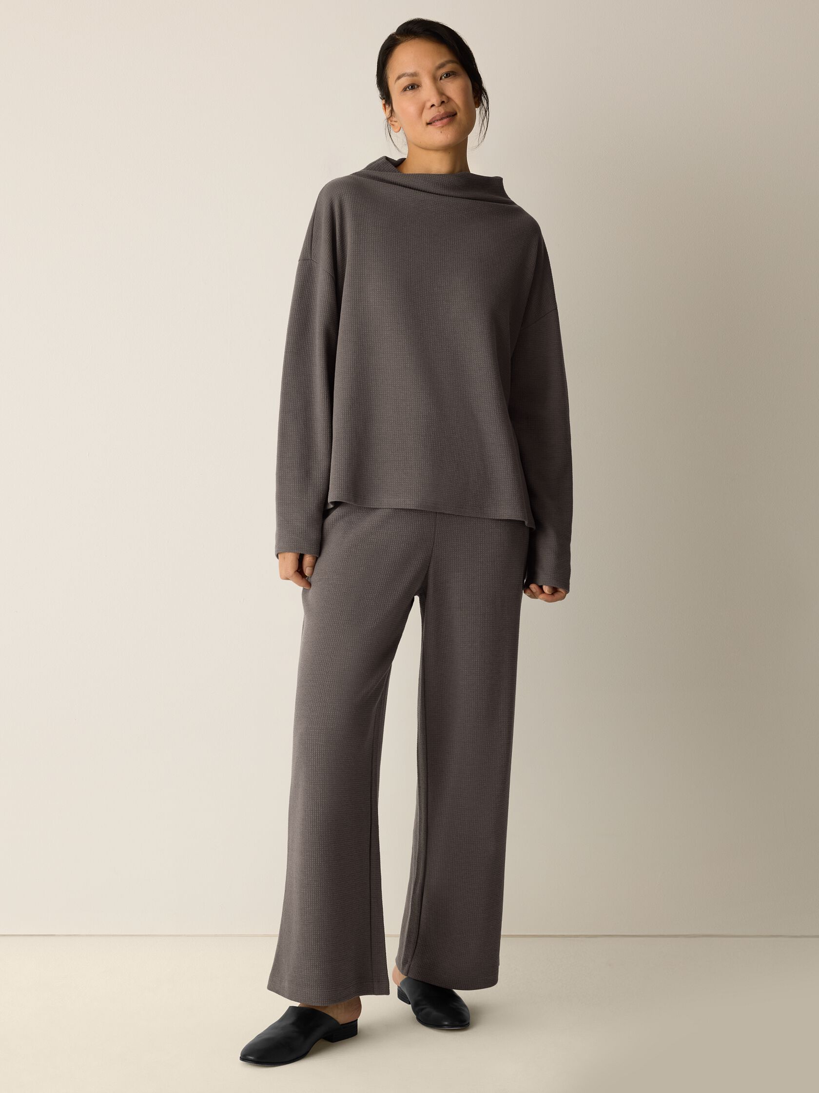 Eileen Fisher High Funnel Neck Box Top