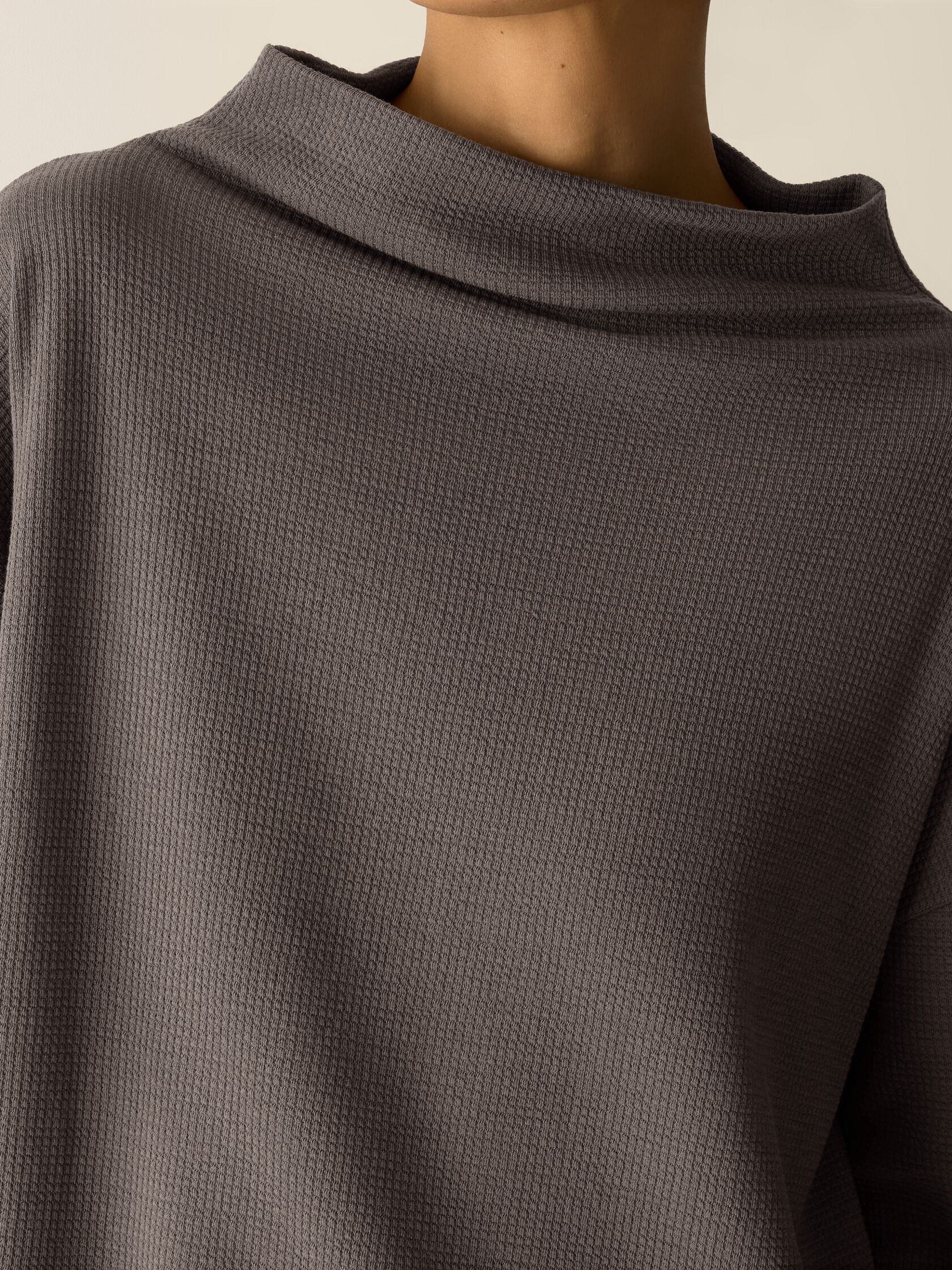 Eileen Fisher High Funnel Neck Box Top