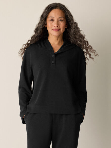 Eileen Fisher Hooded Bracelet Sleeve Top