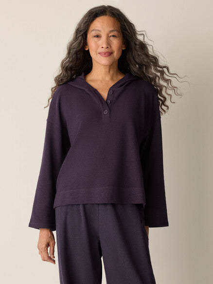 Eileen Fisher Hooded Bracelet Sleeve Top