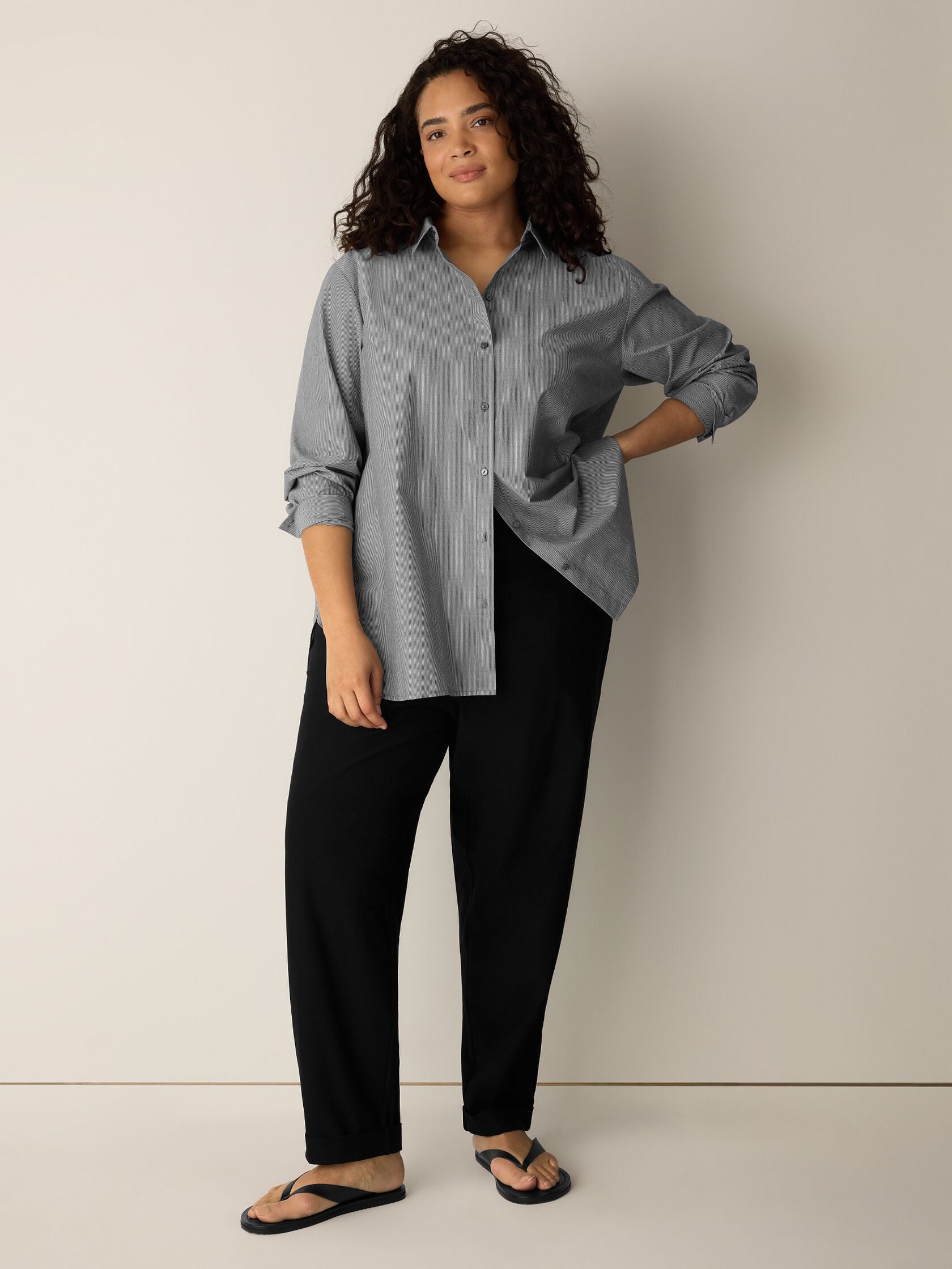 (Pre-Order) Eileen Fisher Classic Collar Long Shirt