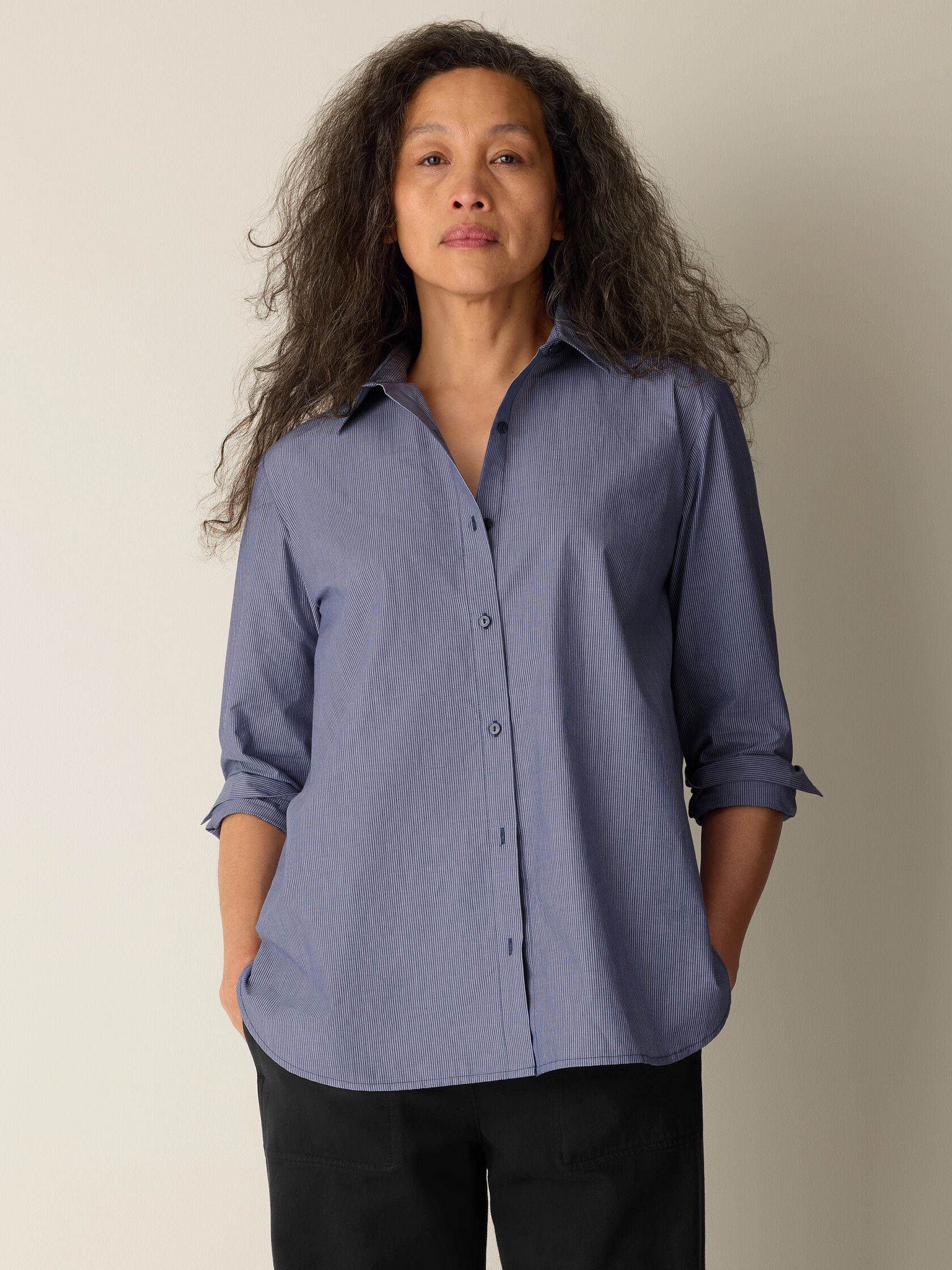 (Pre-Order) Eileen Fisher Classic Collar Long Shirt