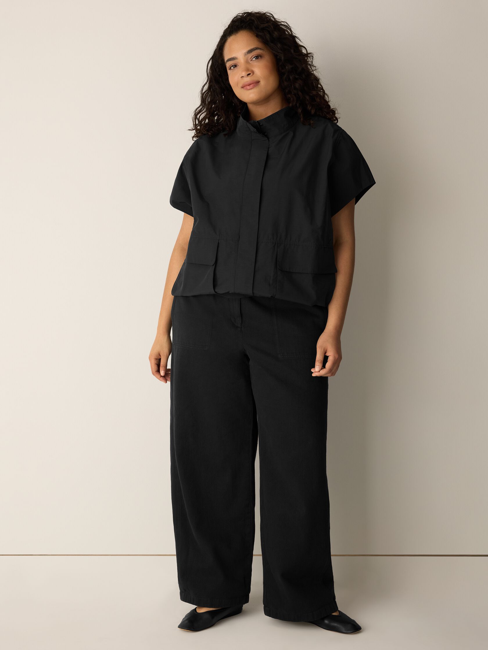 Eileen Fisher High Collar Vest
