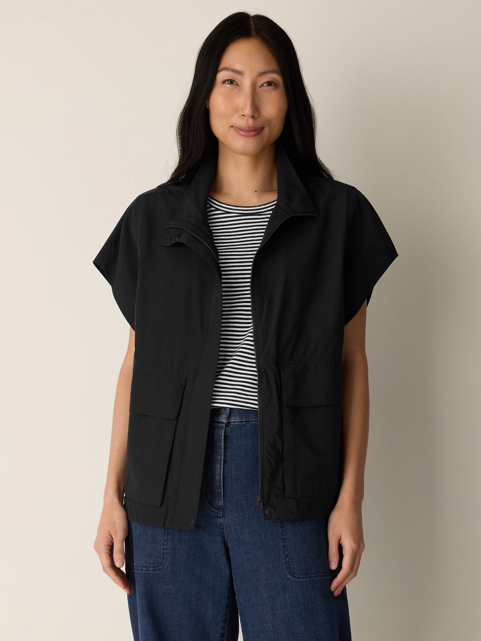 Eileen Fisher High Collar Vest