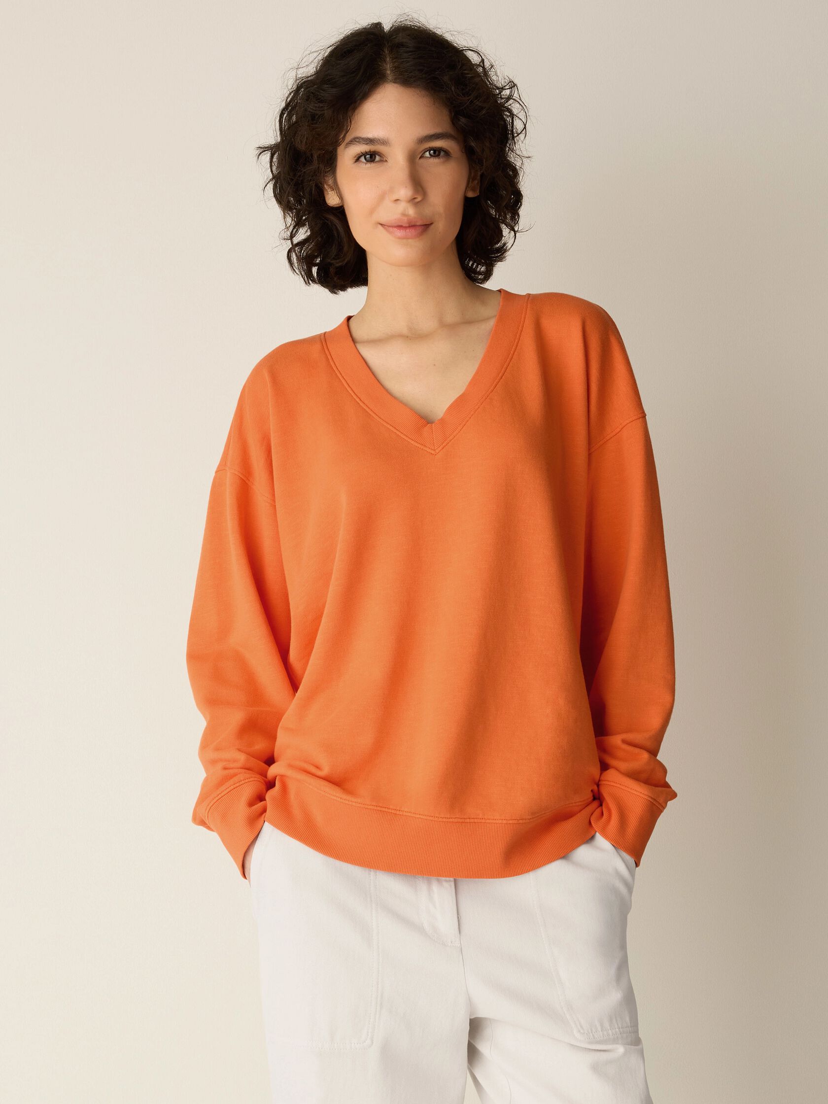 (Pre-Order) Eileen Fisher V-Neck Long Sweatshirt