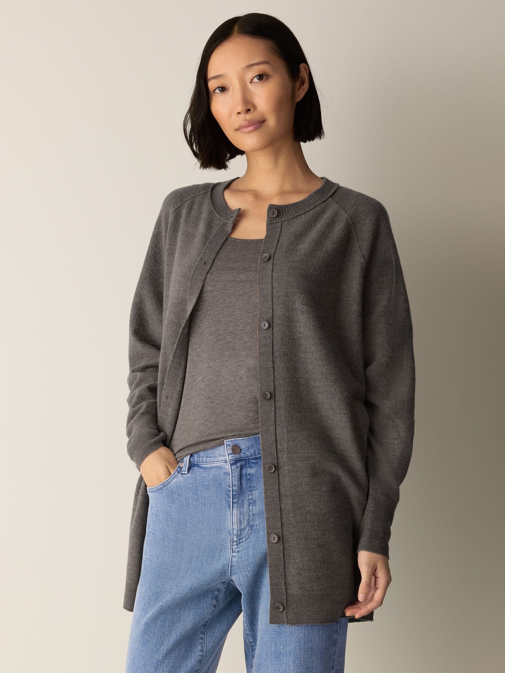 (Pre-Order) Eileen Fisher Crew Neck Cardigan