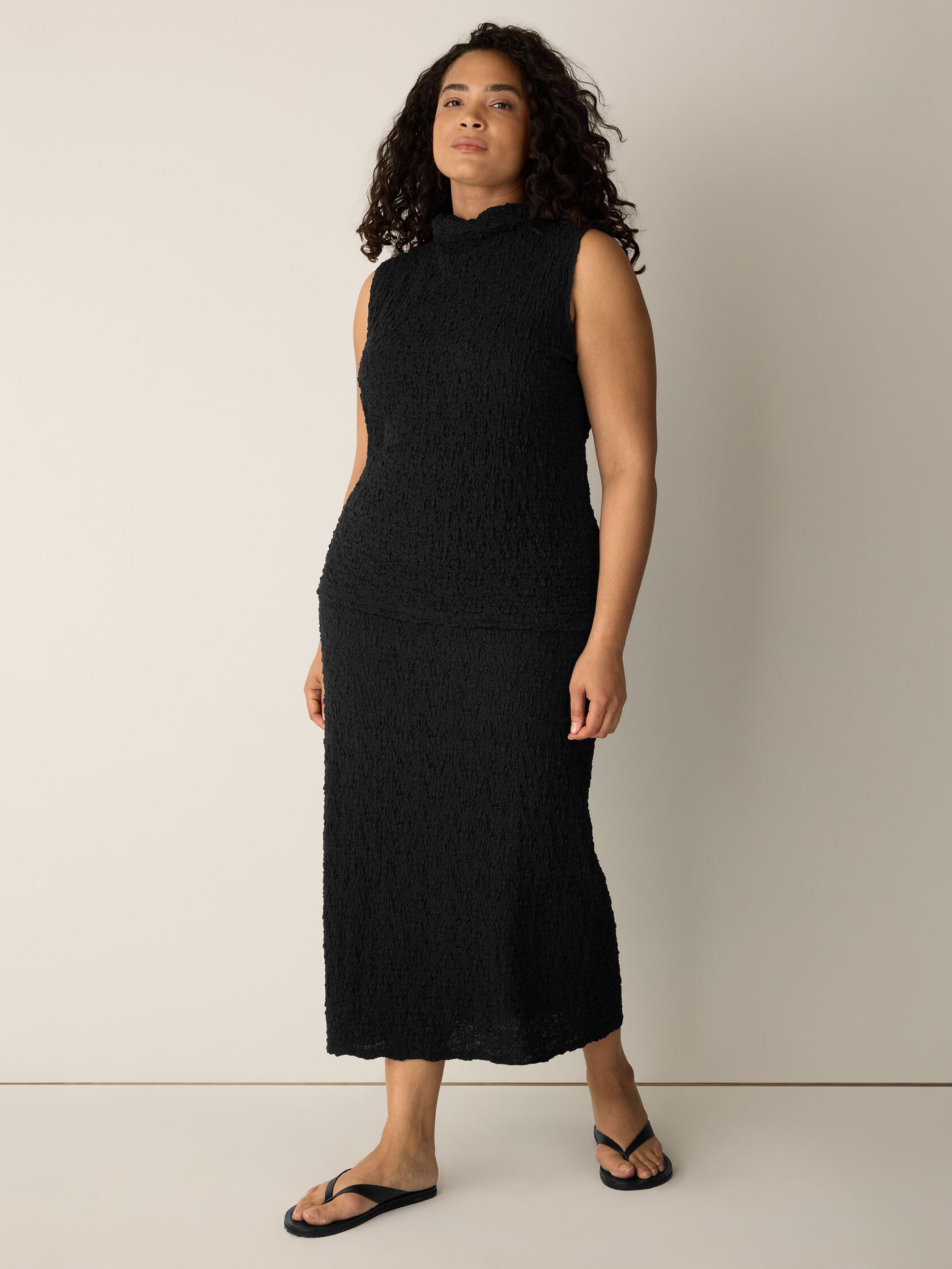 (Pre-Order) Eileen Fisher Funnel Neck Slim Tank