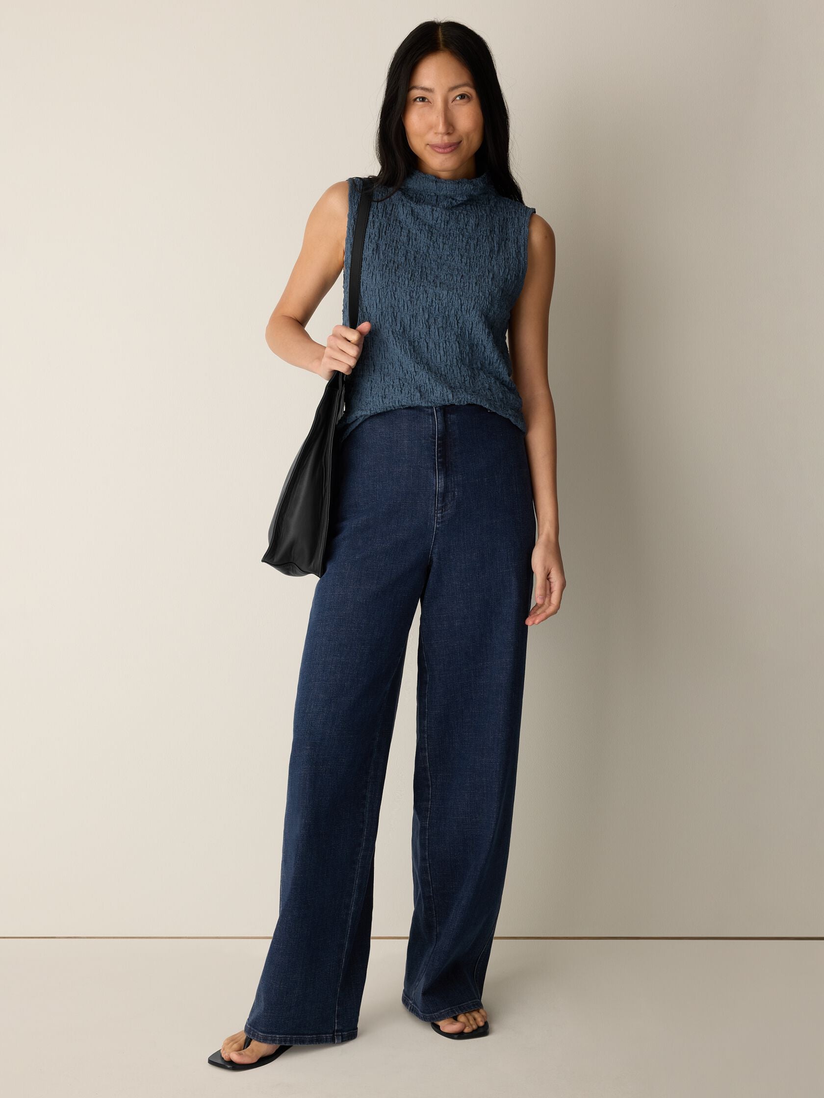(Pre-Order) Eileen Fisher Funnel Neck Slim Tank