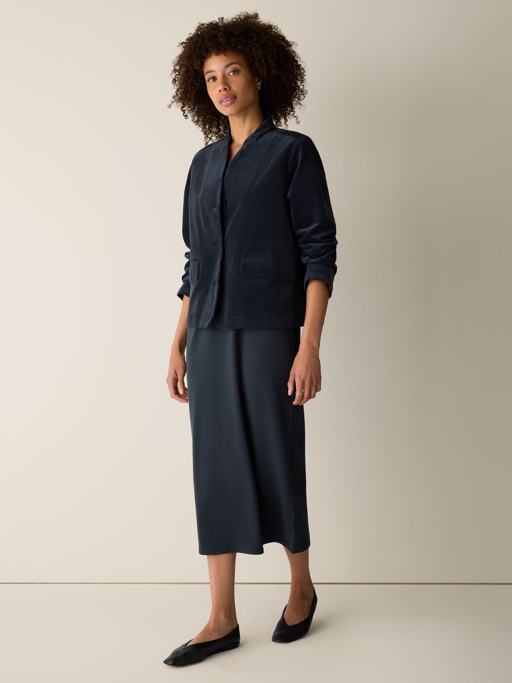(Pre-Order) Eileen Fisher High Collar Jacket