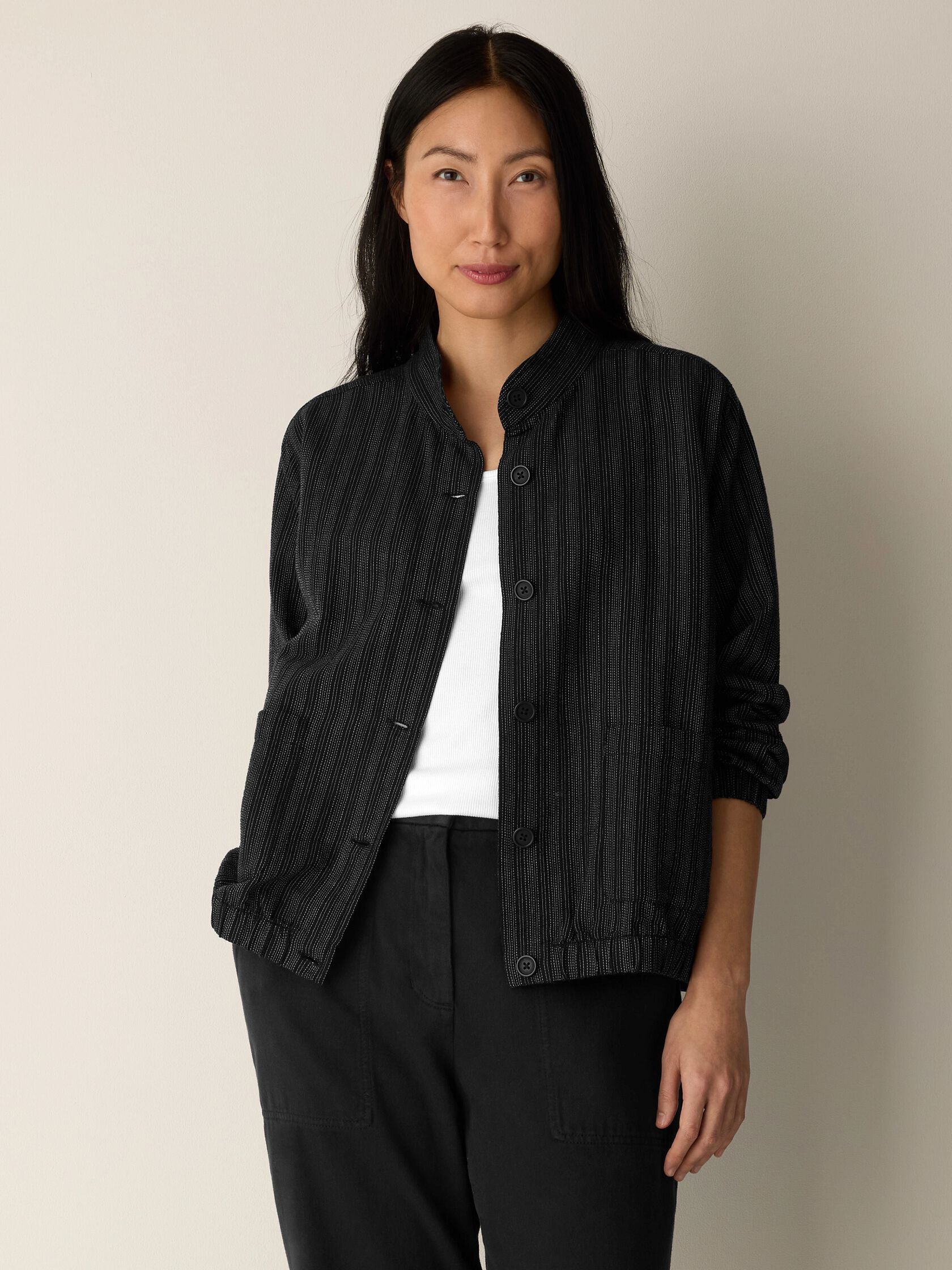 (Pre-Order) Eileen Fisher Stand Collar Jacket