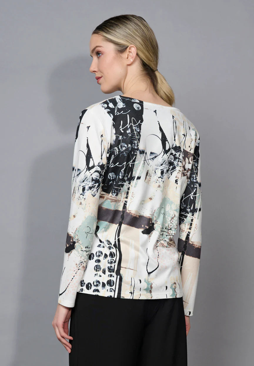 Picadilly Long Sleeve Print Sweater