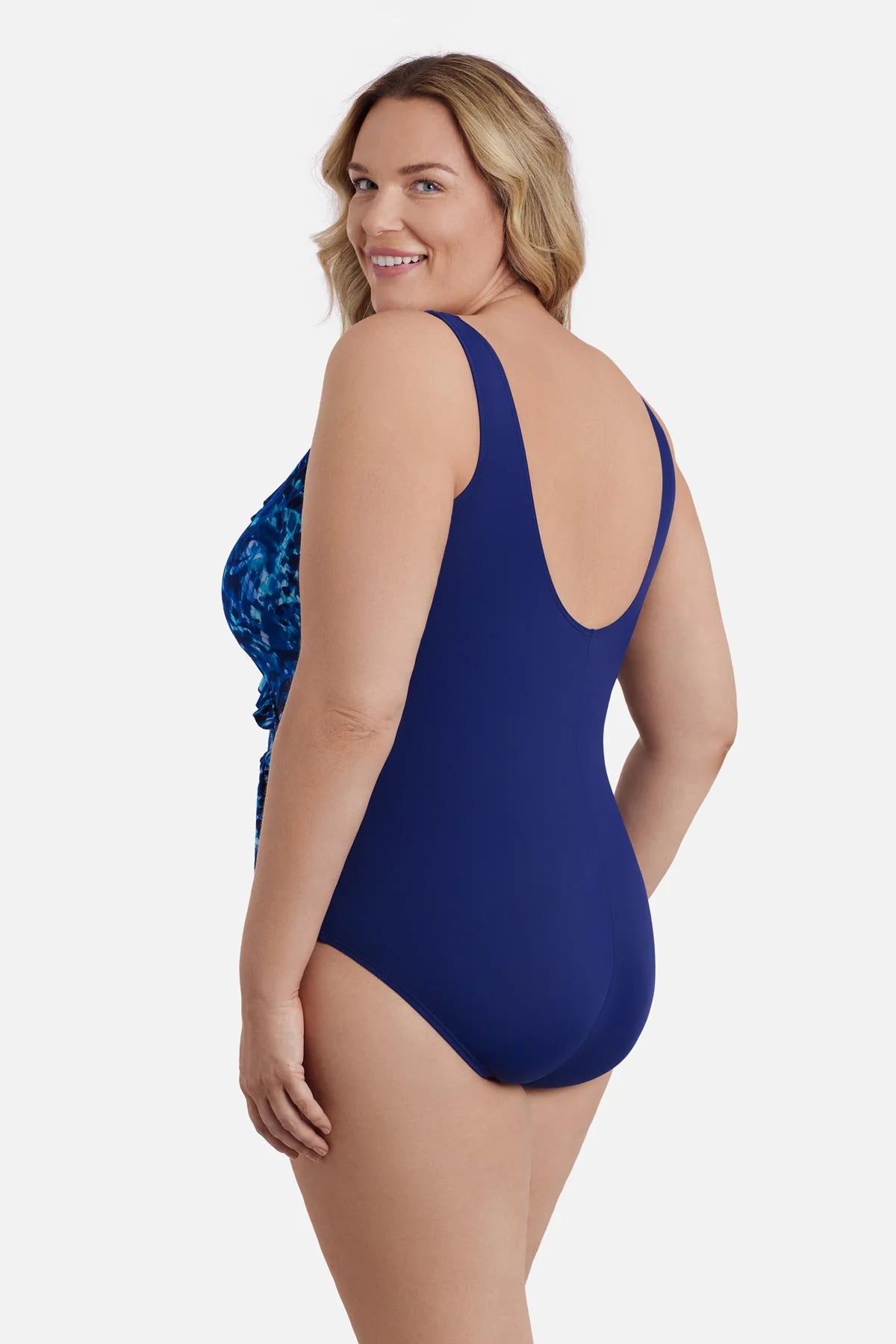 Longitude Ruffle Front Sash One Piece