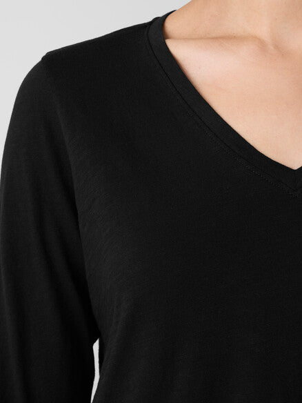 Eileen Fisher Vneck Long Sleeve Easy Tee