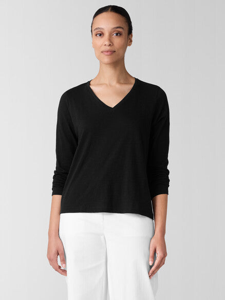 Eileen Fisher Vneck Long Sleeve Easy Tee