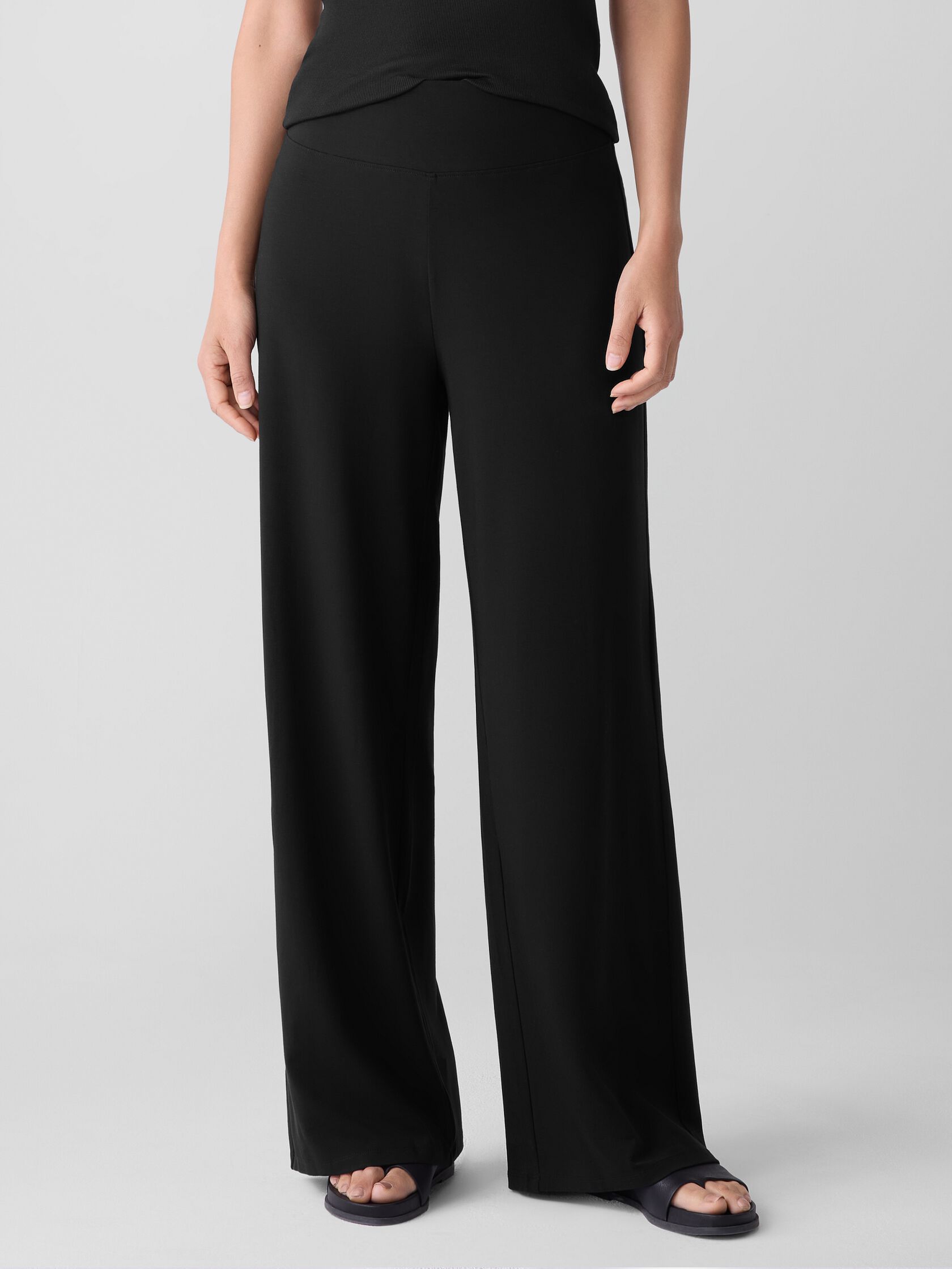 Eileen Fisher High Waisted Wide Floor Length Pant