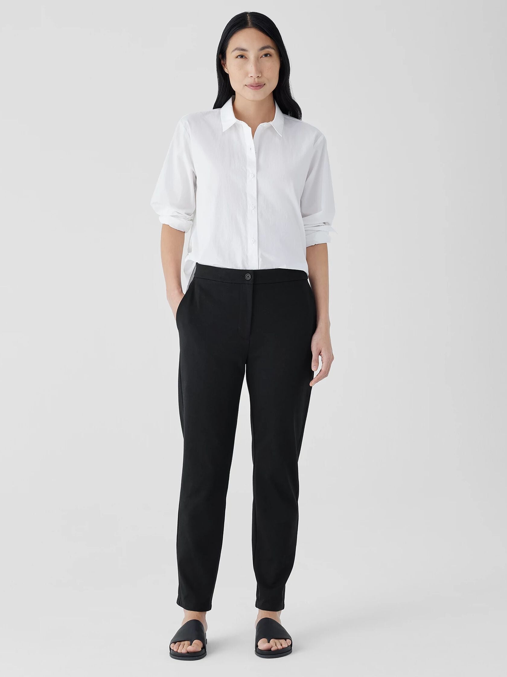 Eileen Fisher High Waisted Slim Ankle Pant