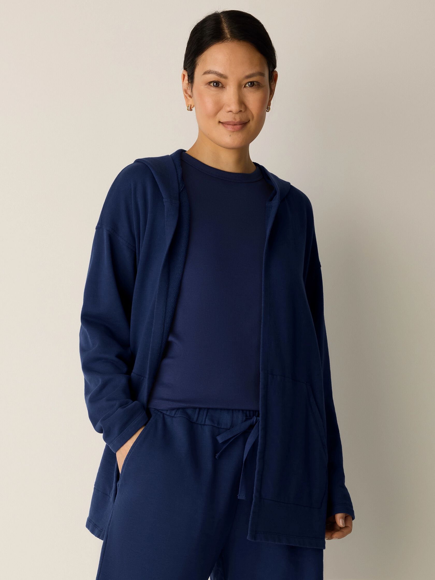 Eileen Fisher Hooded Jacket With Pockets