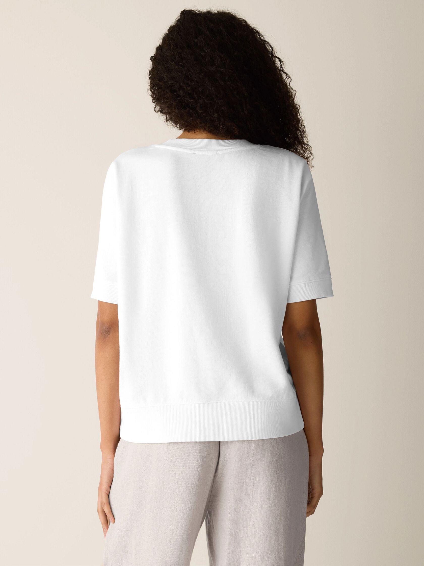 Eileen Fisher Crew Neck Short Sleeve Sweatshirt