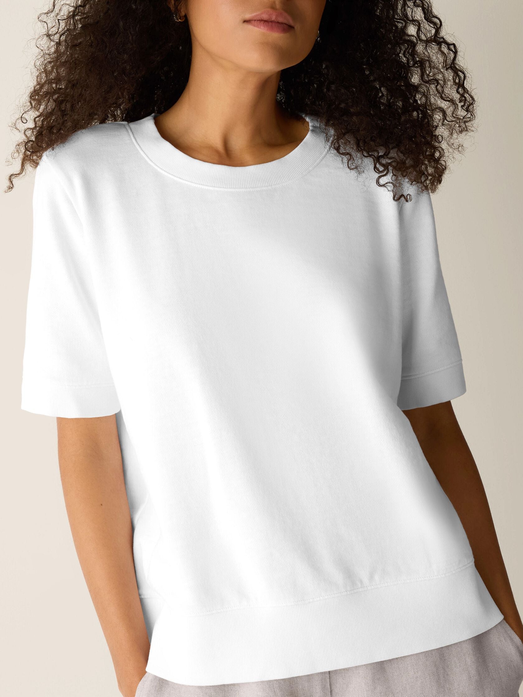 Eileen Fisher Crew Neck Short Sleeve Sweatshirt
