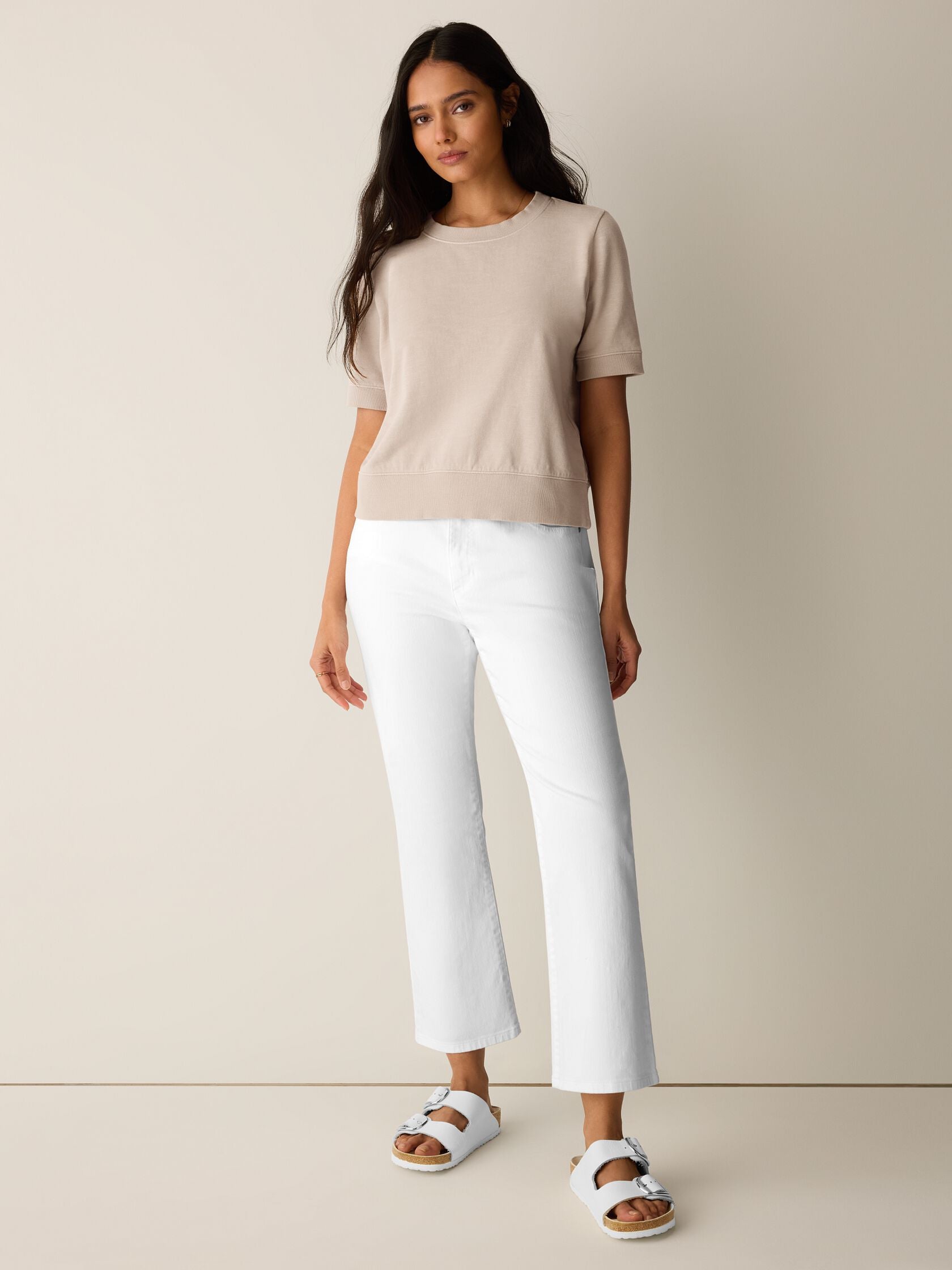 Eileen Fisher Crew Neck Short Sleeve Sweatshirt