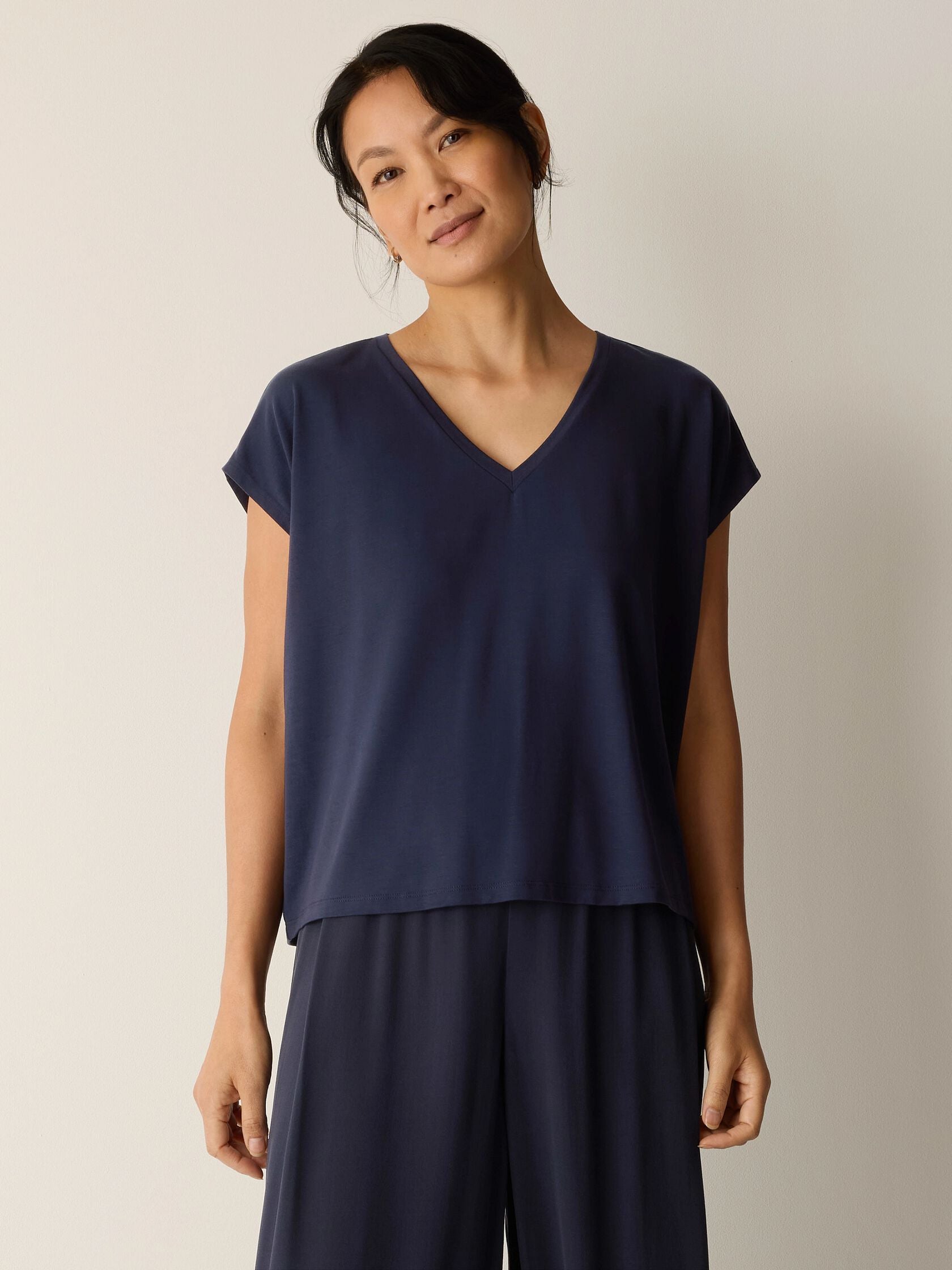 Eileen Fisher V-Neck Square Top