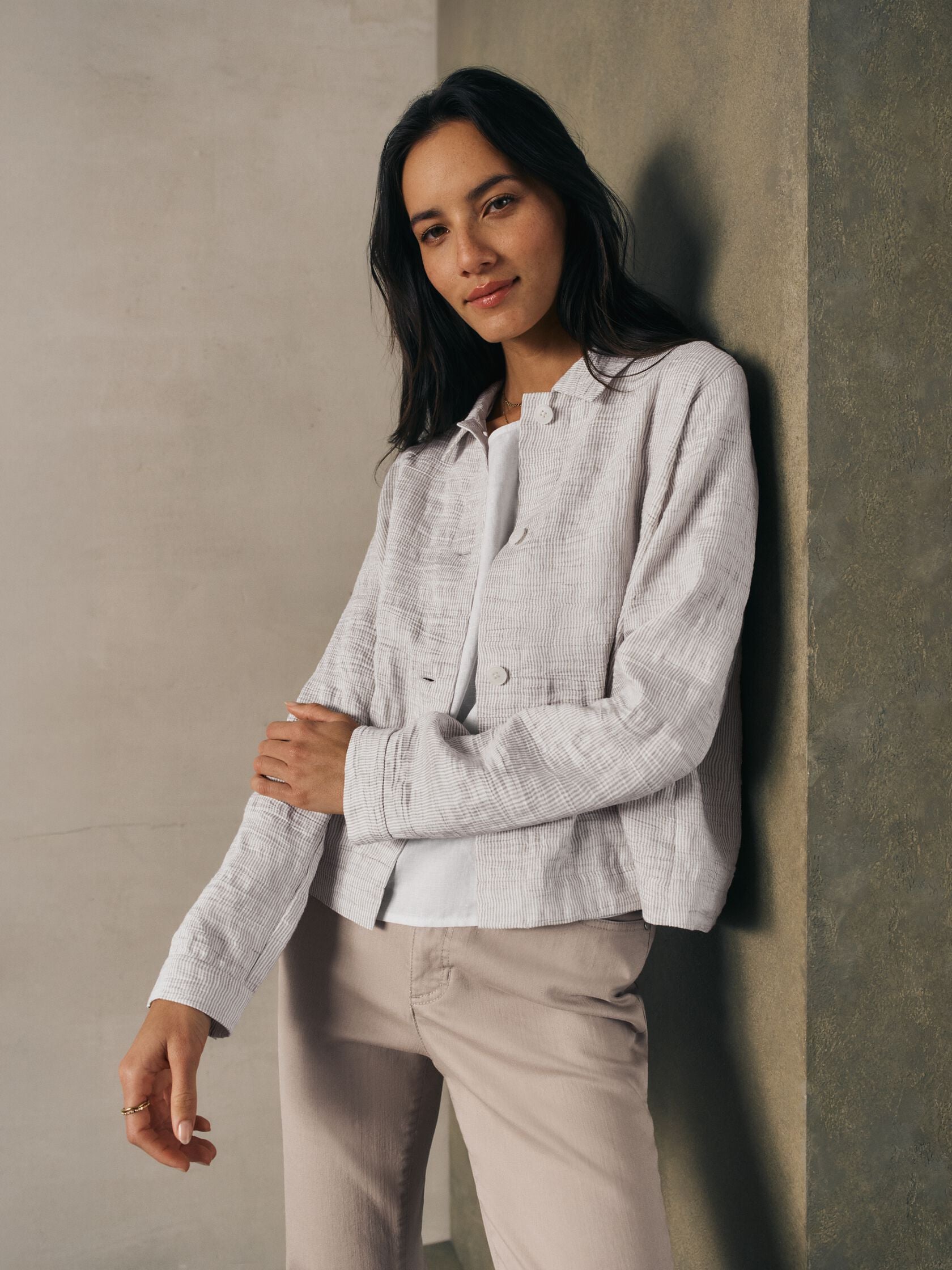 Eileen Fisher Classic Collar A-Line Jacket