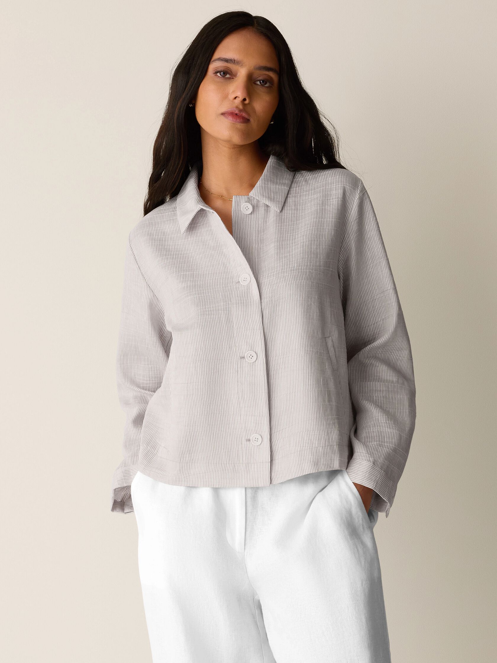 Eileen Fisher Classic Collar A-Line Jacket