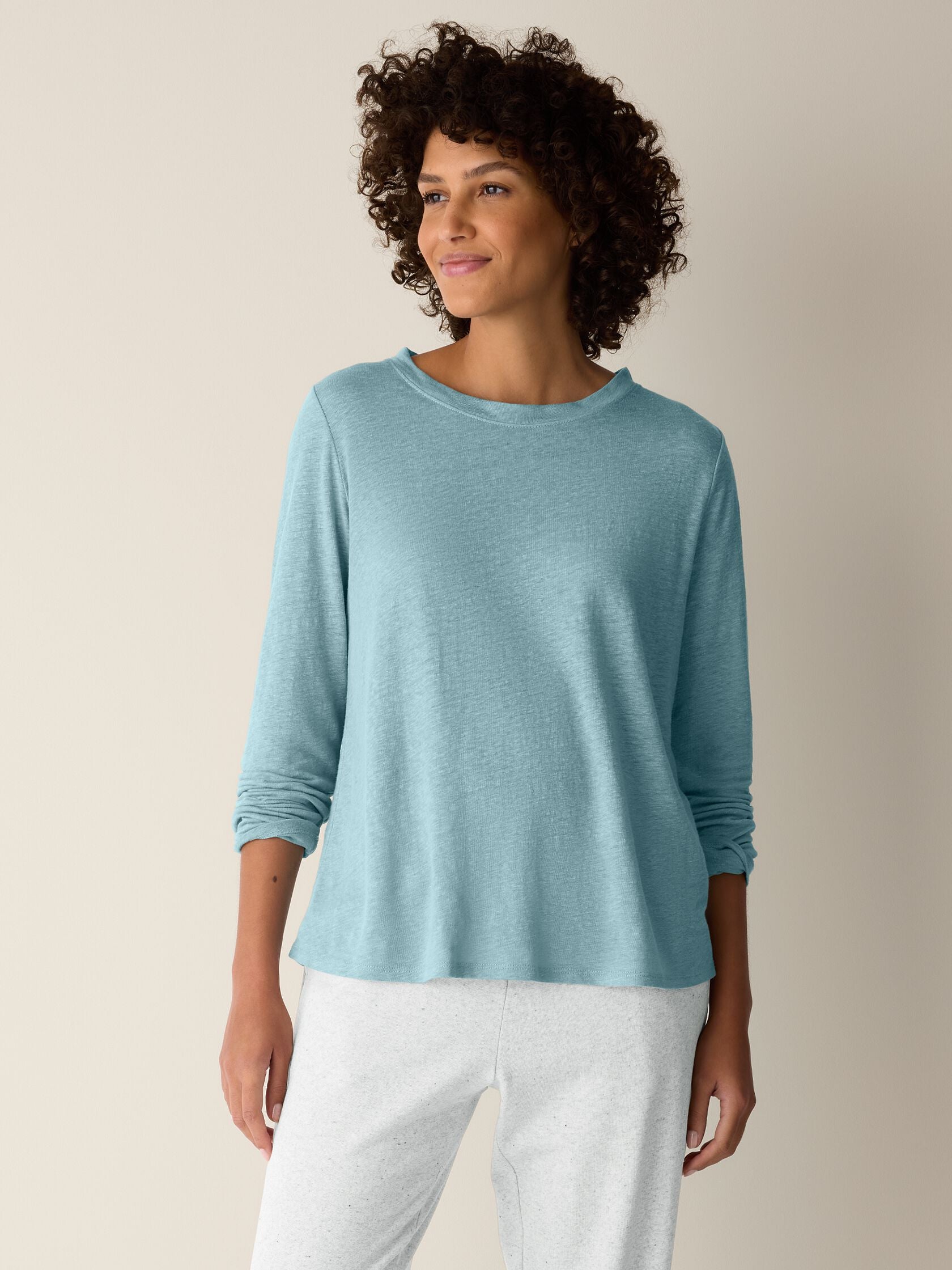 Eileen Fisher Crew Neck Long Sleeve Tee