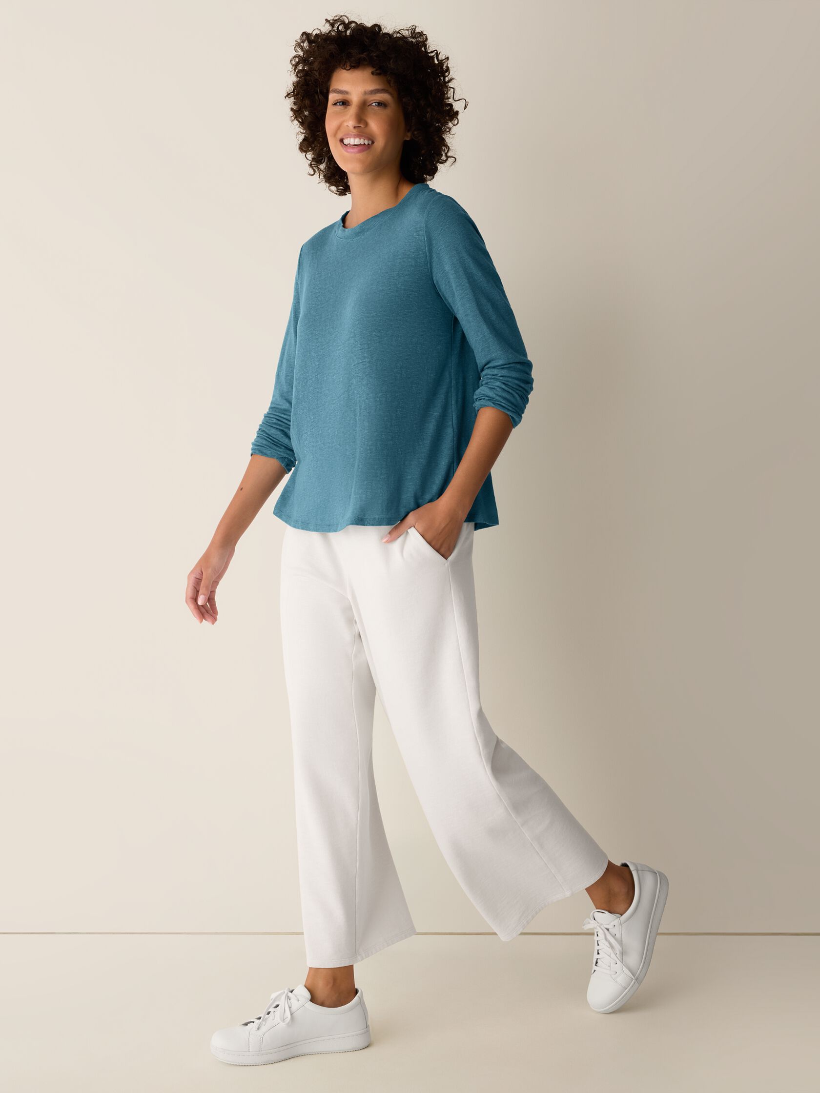 Eileen Fisher Crew Neck Long Sleeve Tee