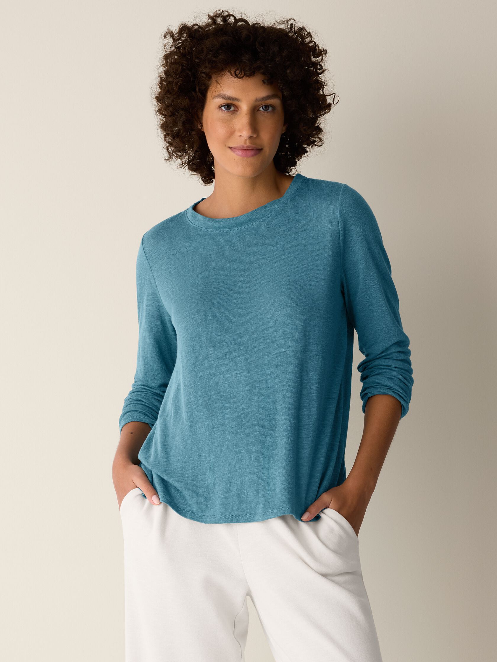 Eileen Fisher Crew Neck Long Sleeve Tee