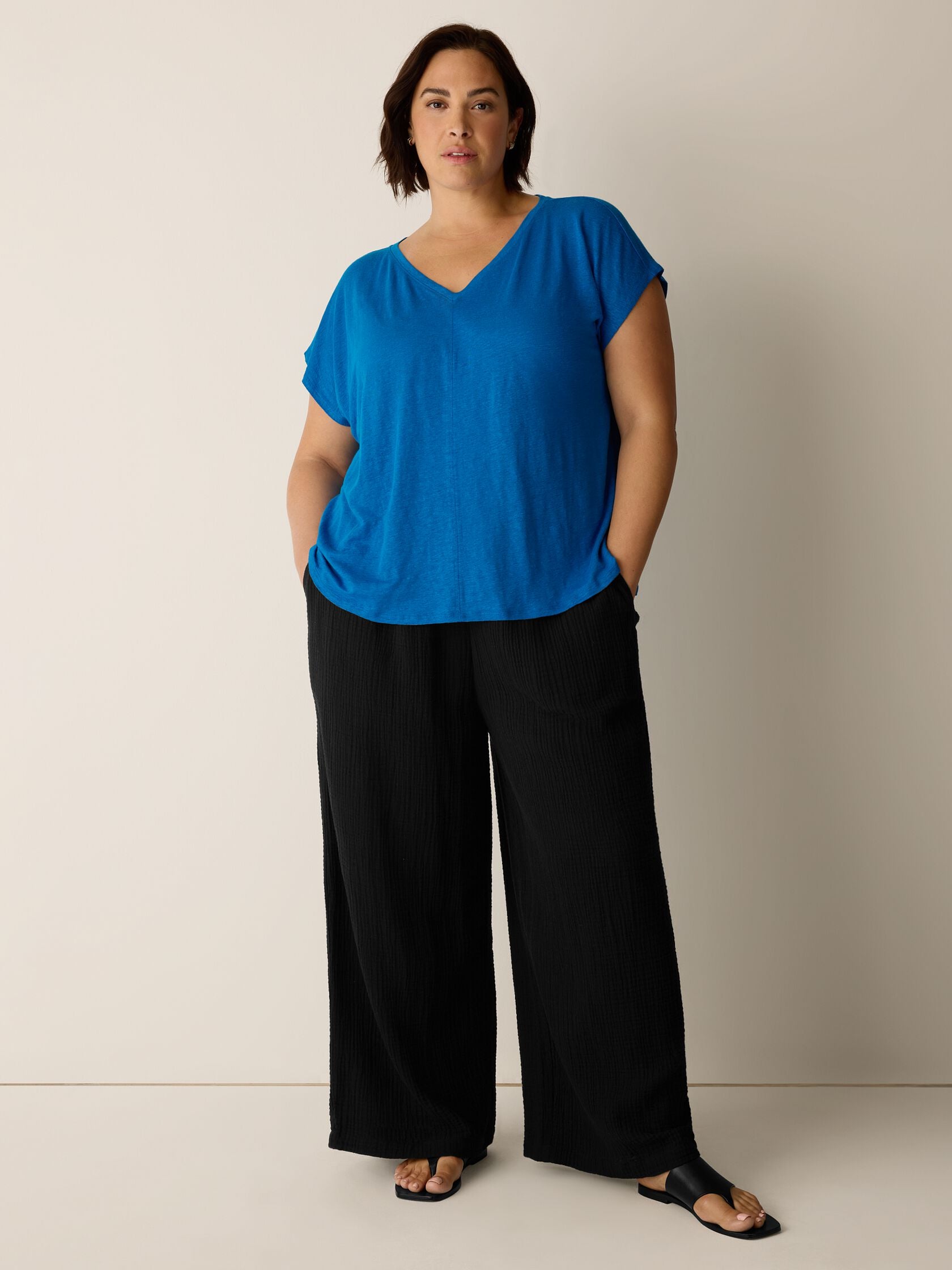 Eileen Fisher V-Neck Square Tee