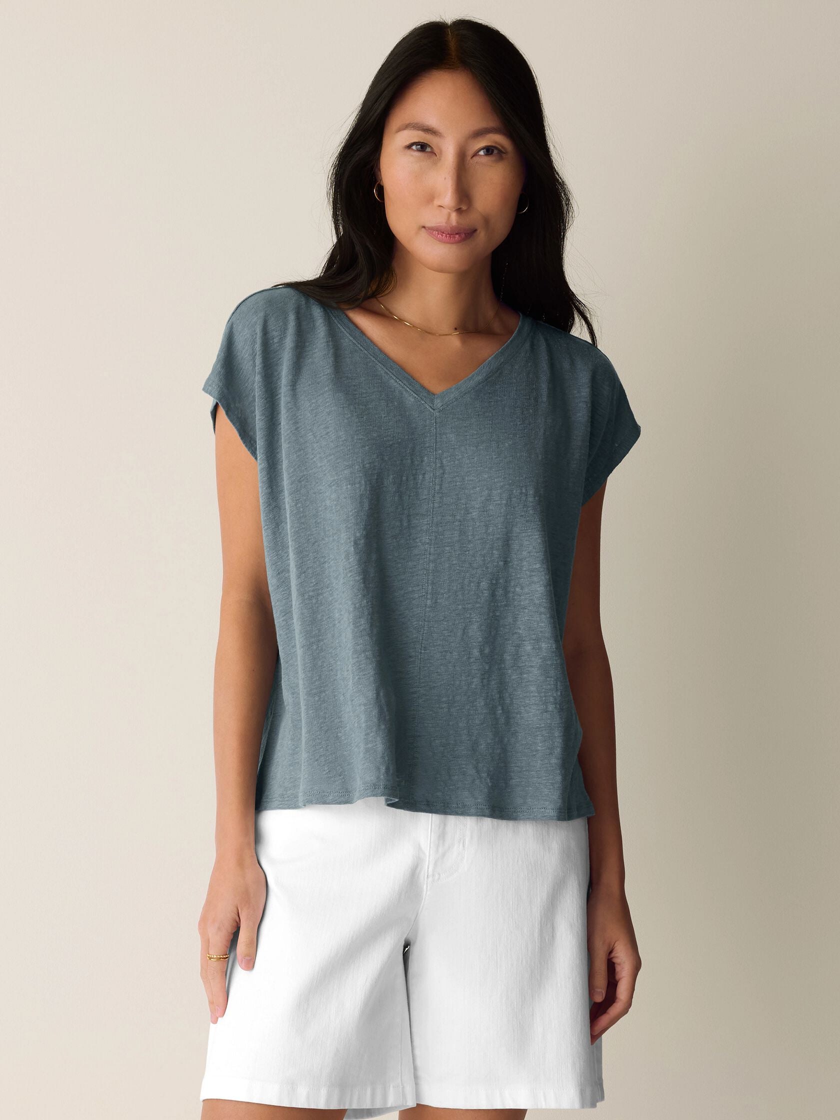 Eileen Fisher V-Neck Square Tee