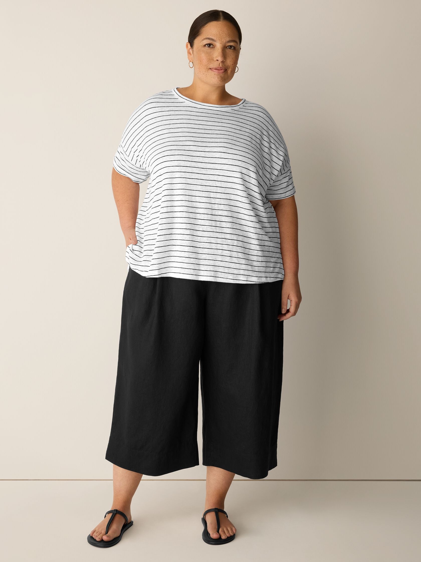 Eileen Fisher Crew Neck Short Sleeve Box Top