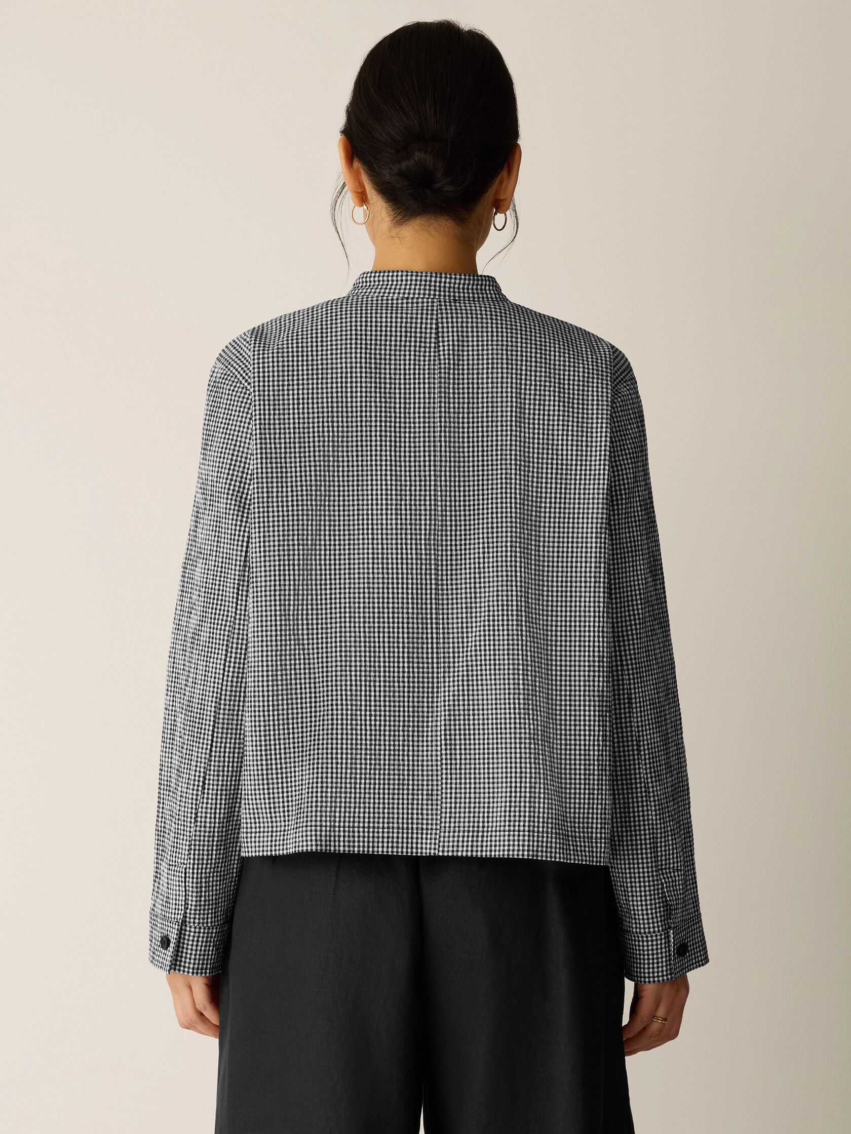 Eileen Fisher Mandarin Collar Shirt Jacket