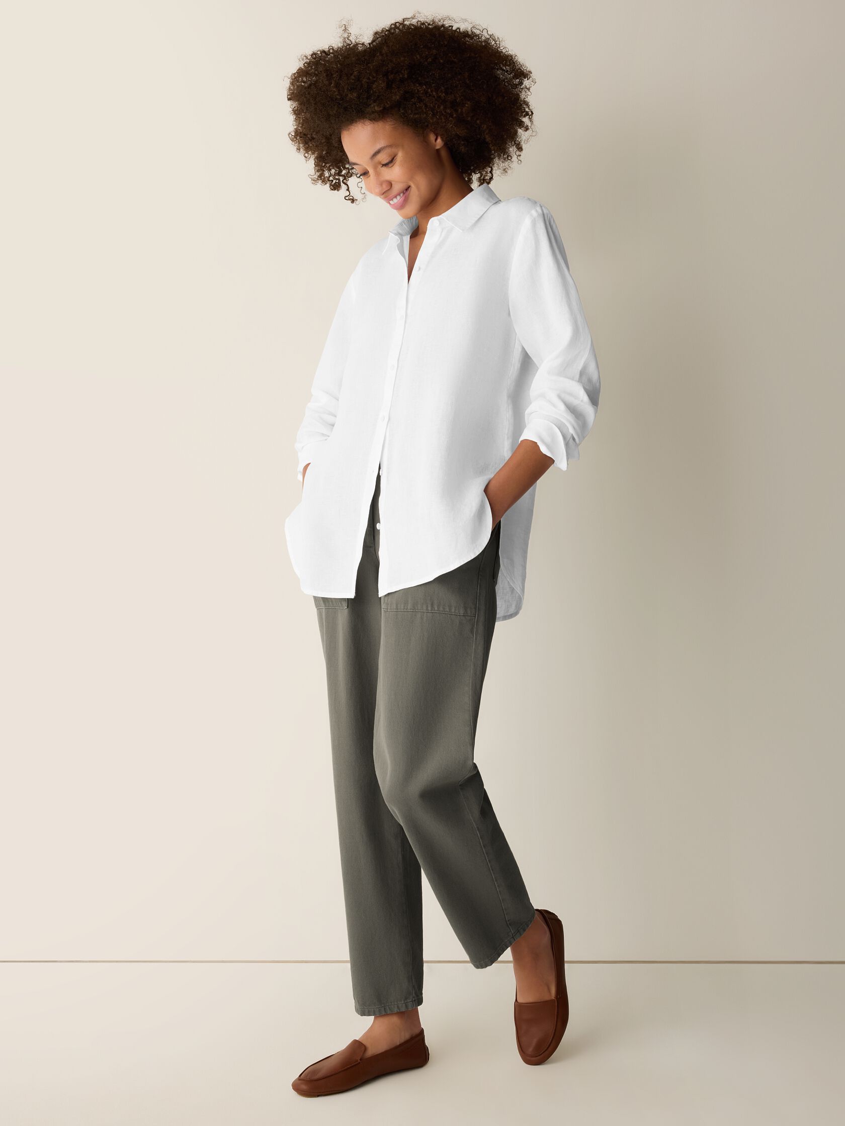 Eileen Fisher Classic Collar Long Shirt