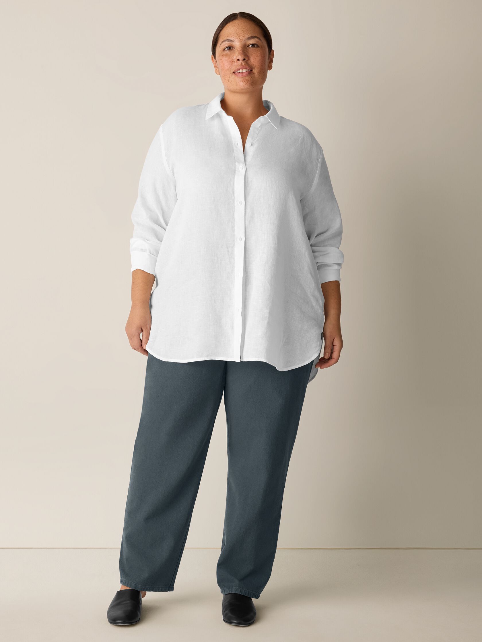 Eileen Fisher Classic Collar Long Shirt