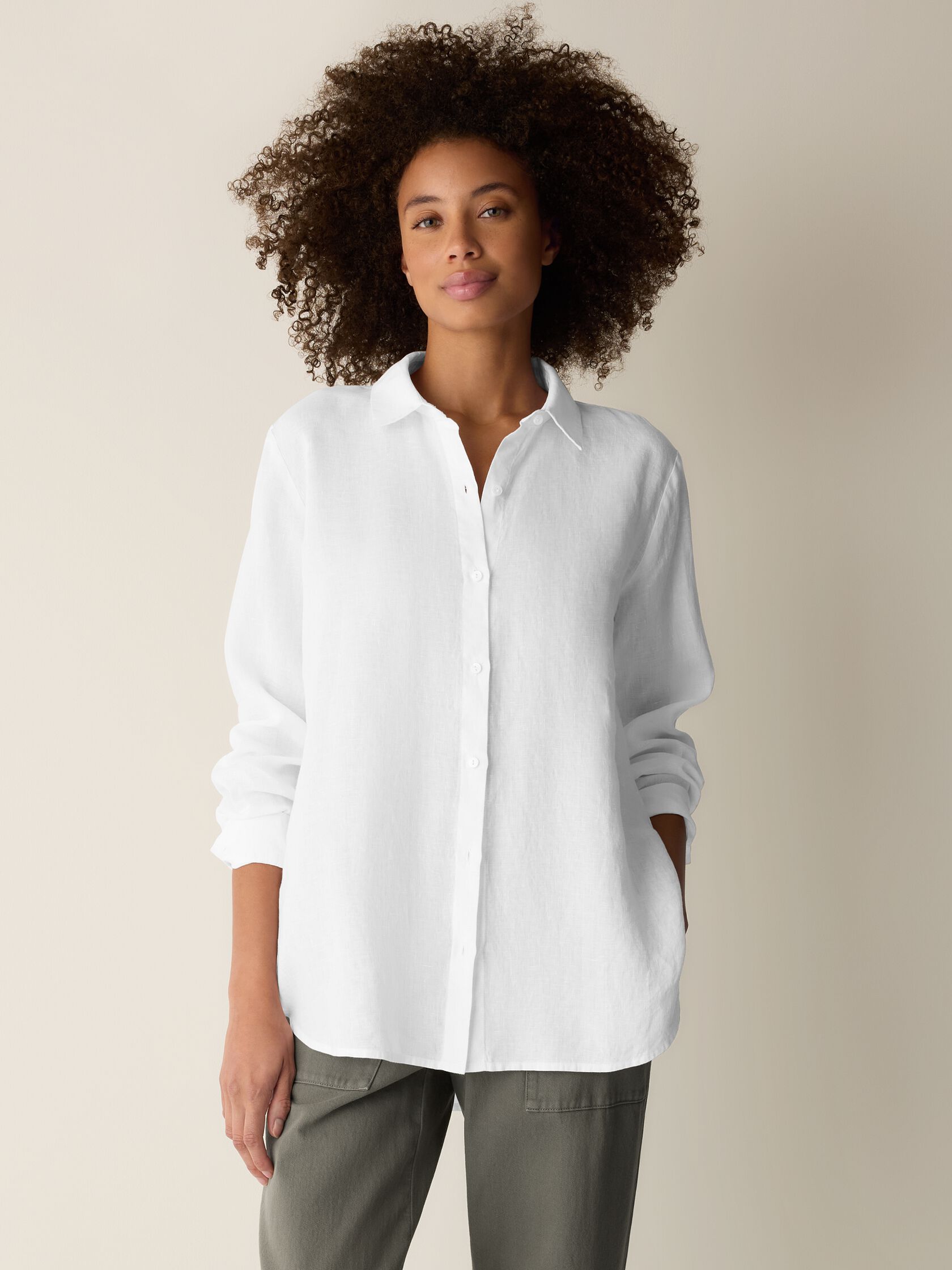 Eileen Fisher Classic Collar Long Shirt