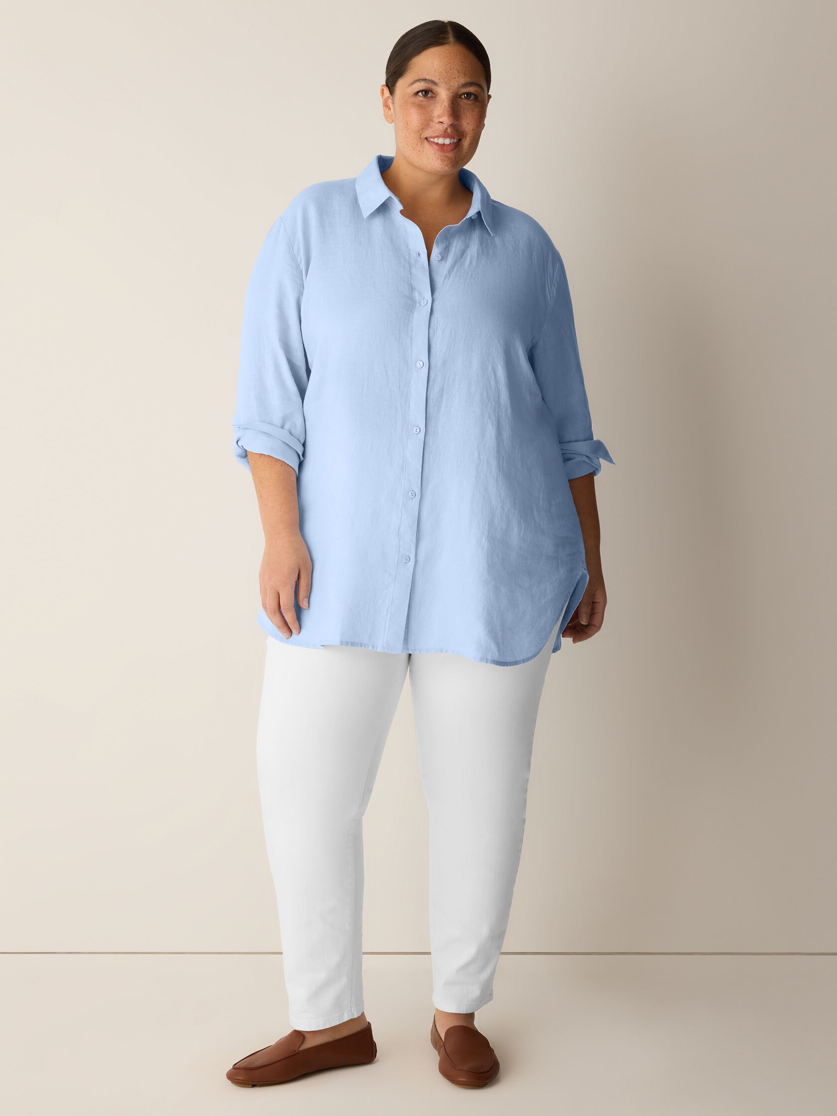 Eileen Fisher Classic Collar Long Shirt