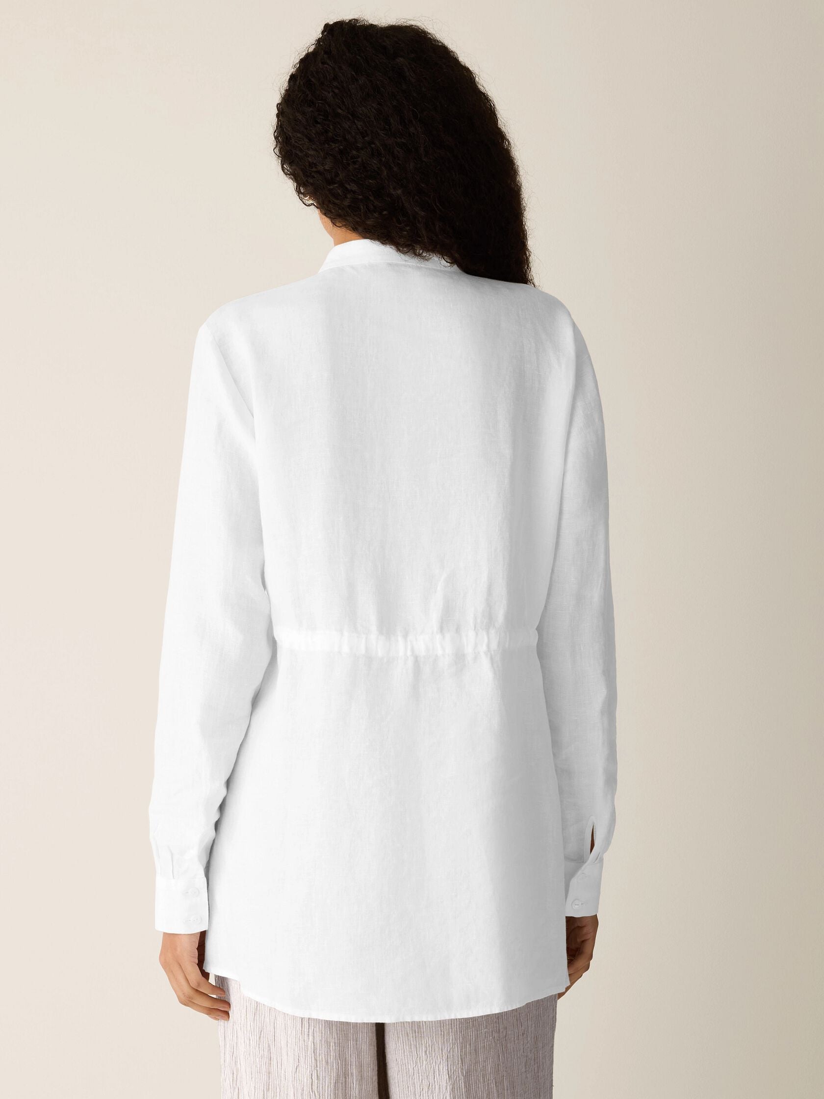 Eileen Fisher Mandarin Collar Long Shirt