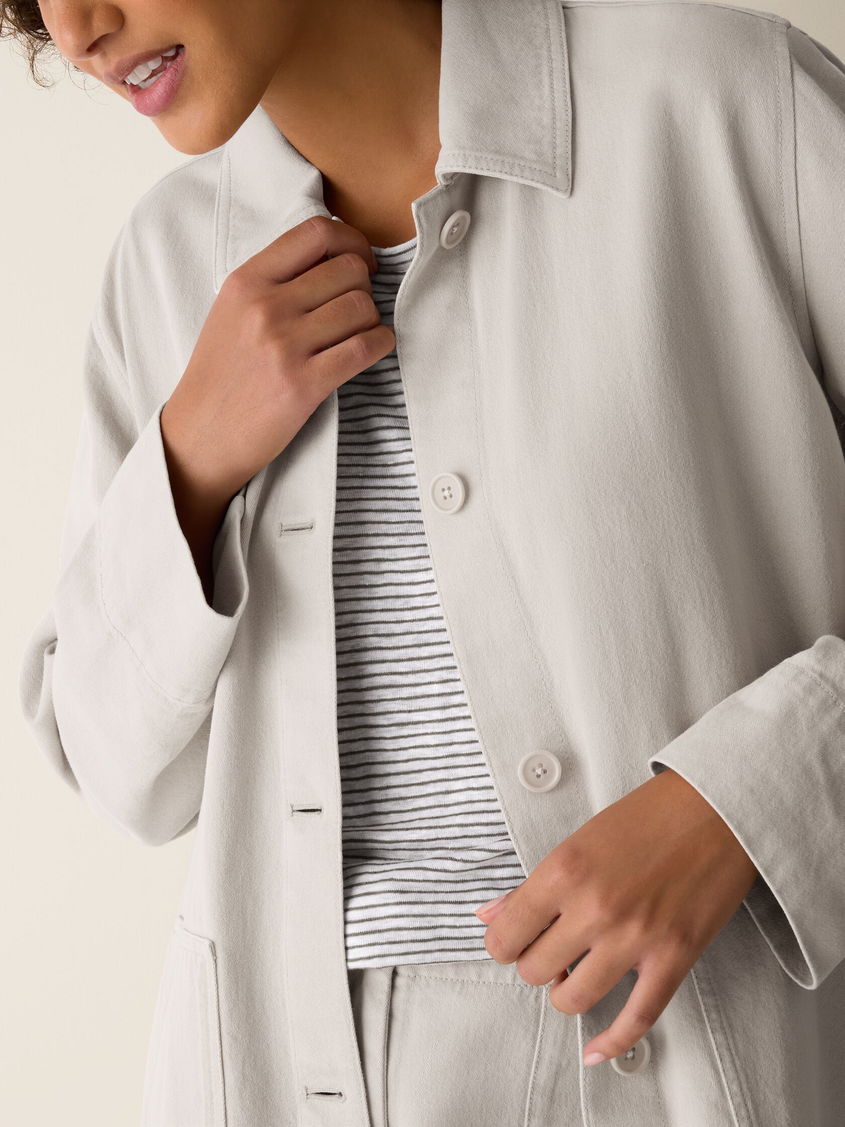 Eileen Fisher Classic Collar Long Jacket