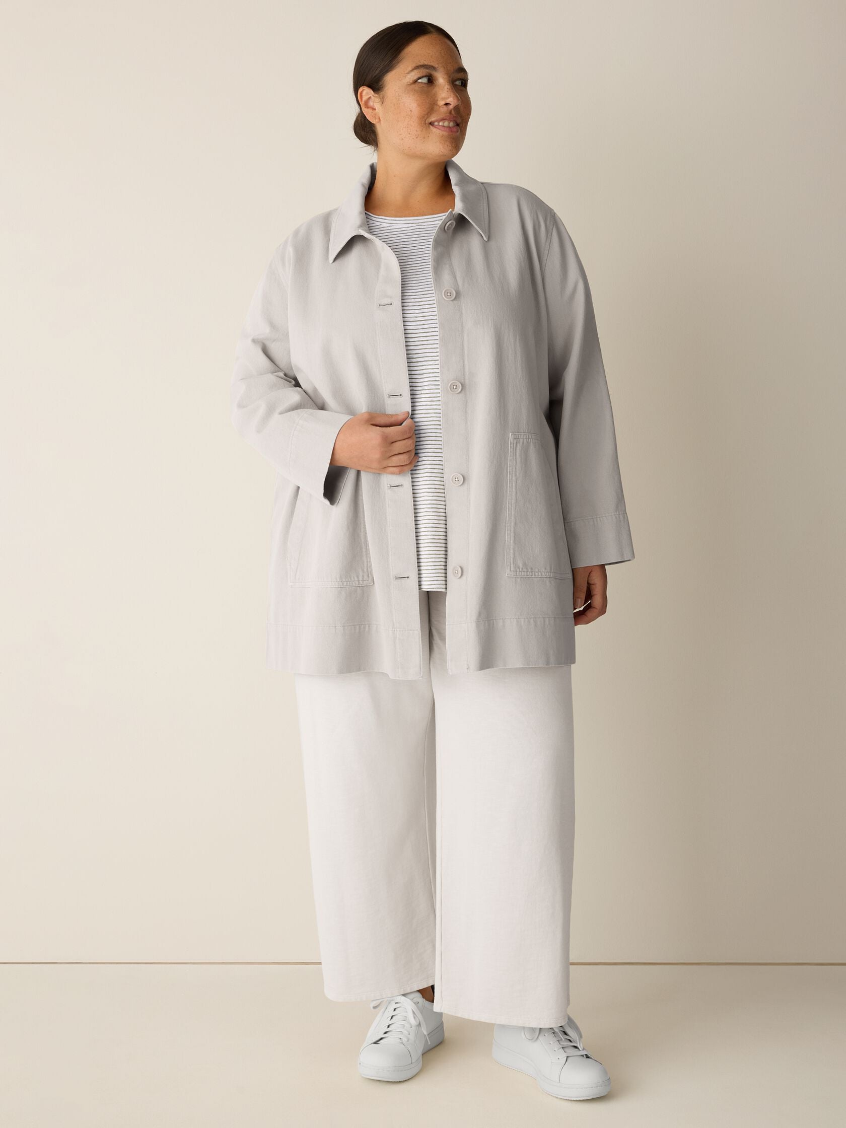Eileen Fisher Classic Collar Long Jacket