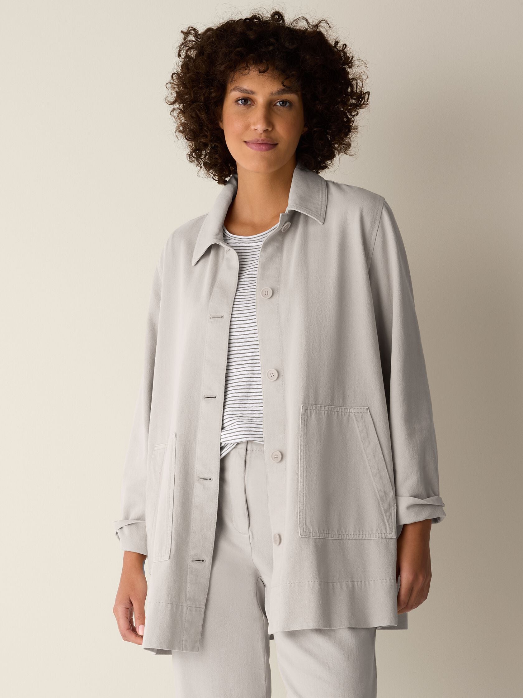Eileen Fisher Classic Collar Long Jacket