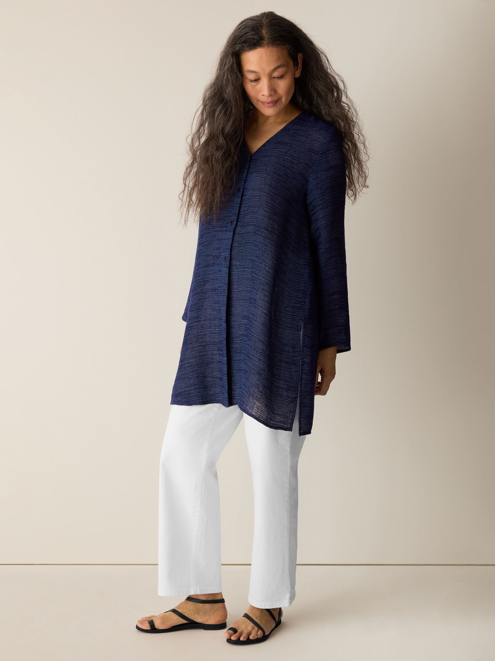 Eileen Fisher V-Neck Long Shirt