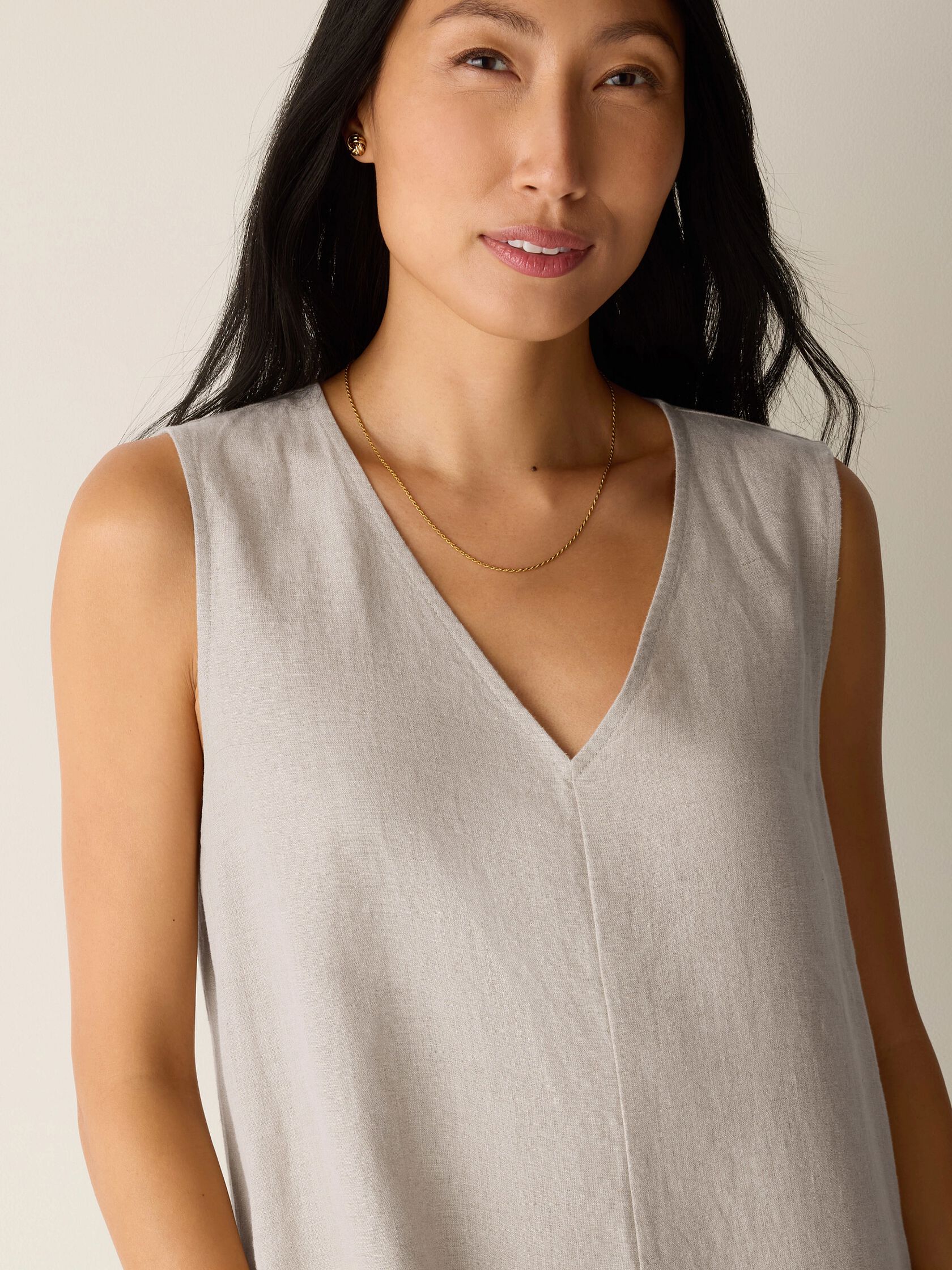Eileen Fisher V-Neck Floor Length Dress