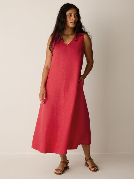 Eileen Fisher V-Neck Floor Length Dress