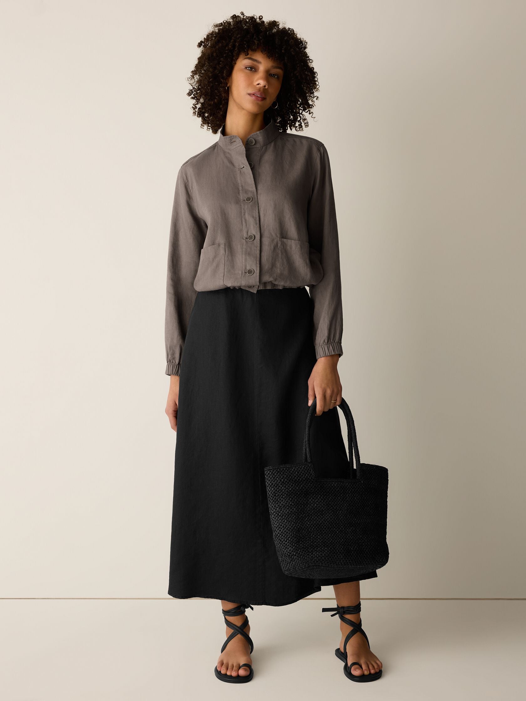 Eileen Fisher Stand Collar Jacket