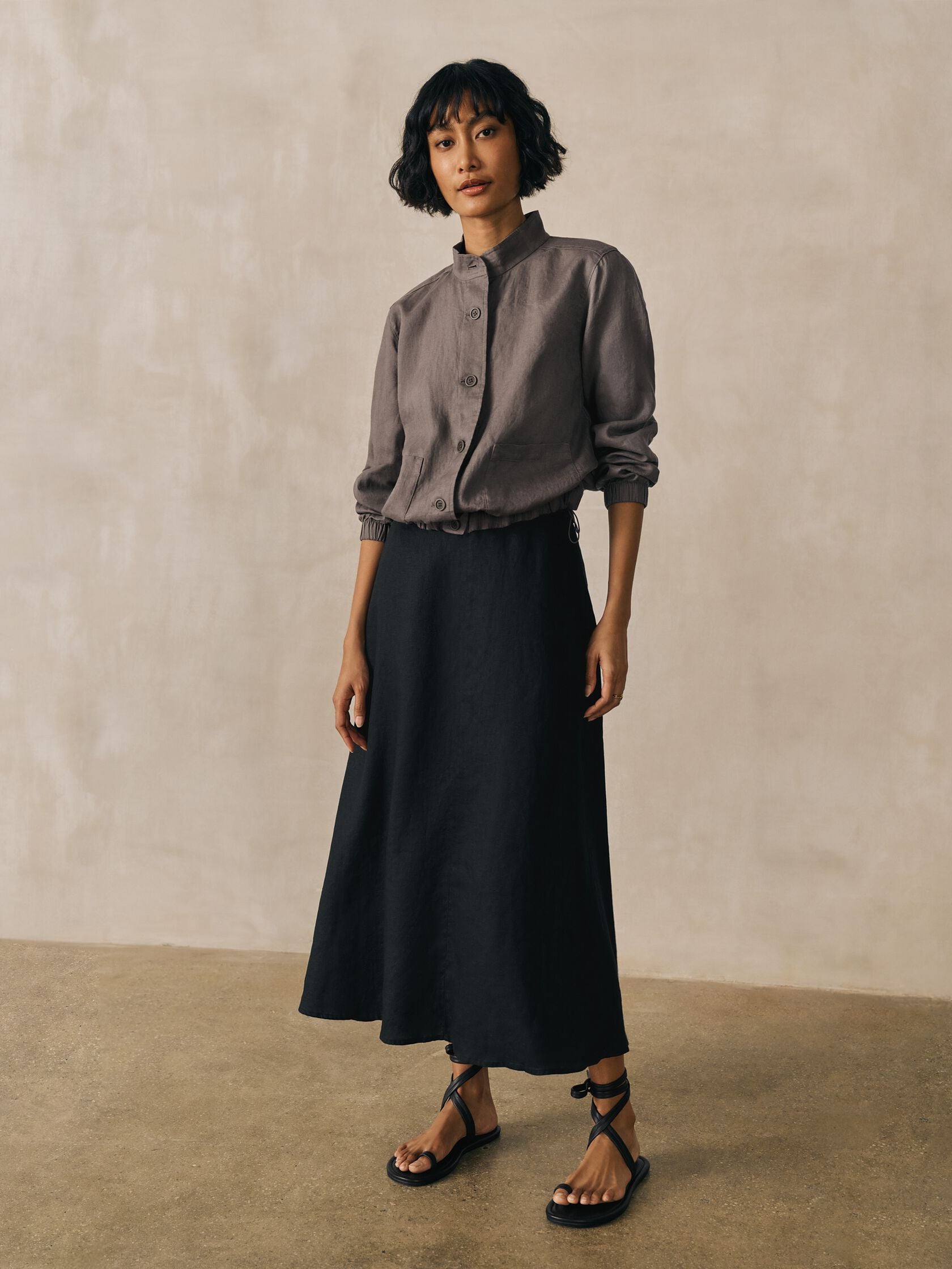 Eileen Fisher Stand Collar Jacket